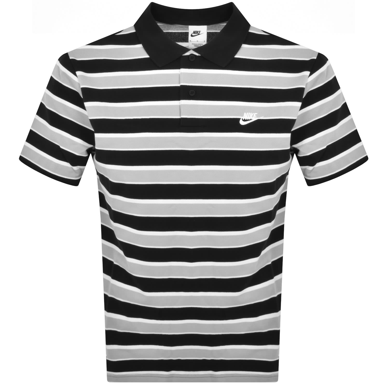 Nike Stripe Polo T Shirt Black Mainline Menswear