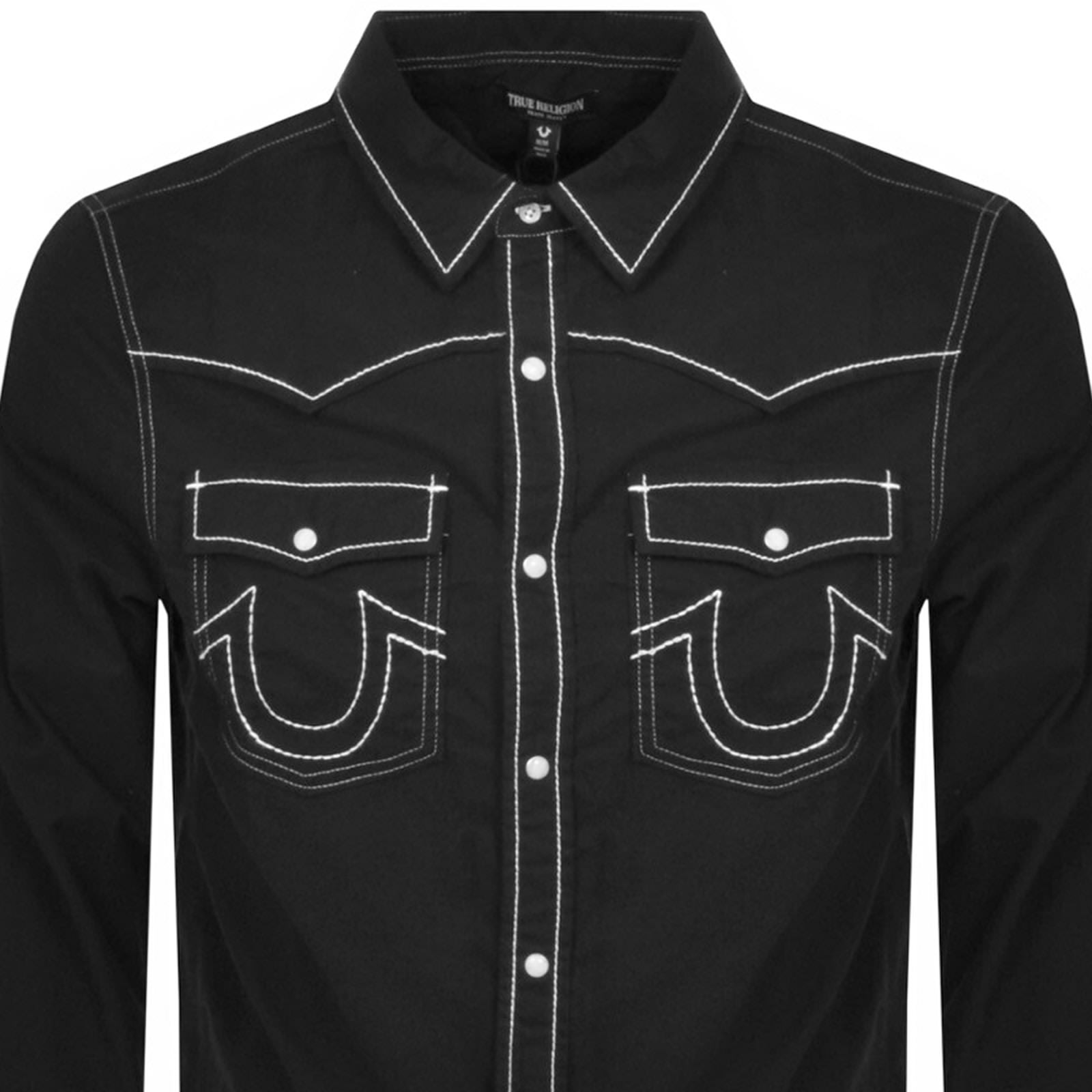 True Religion Flatlock Western Shirt Black