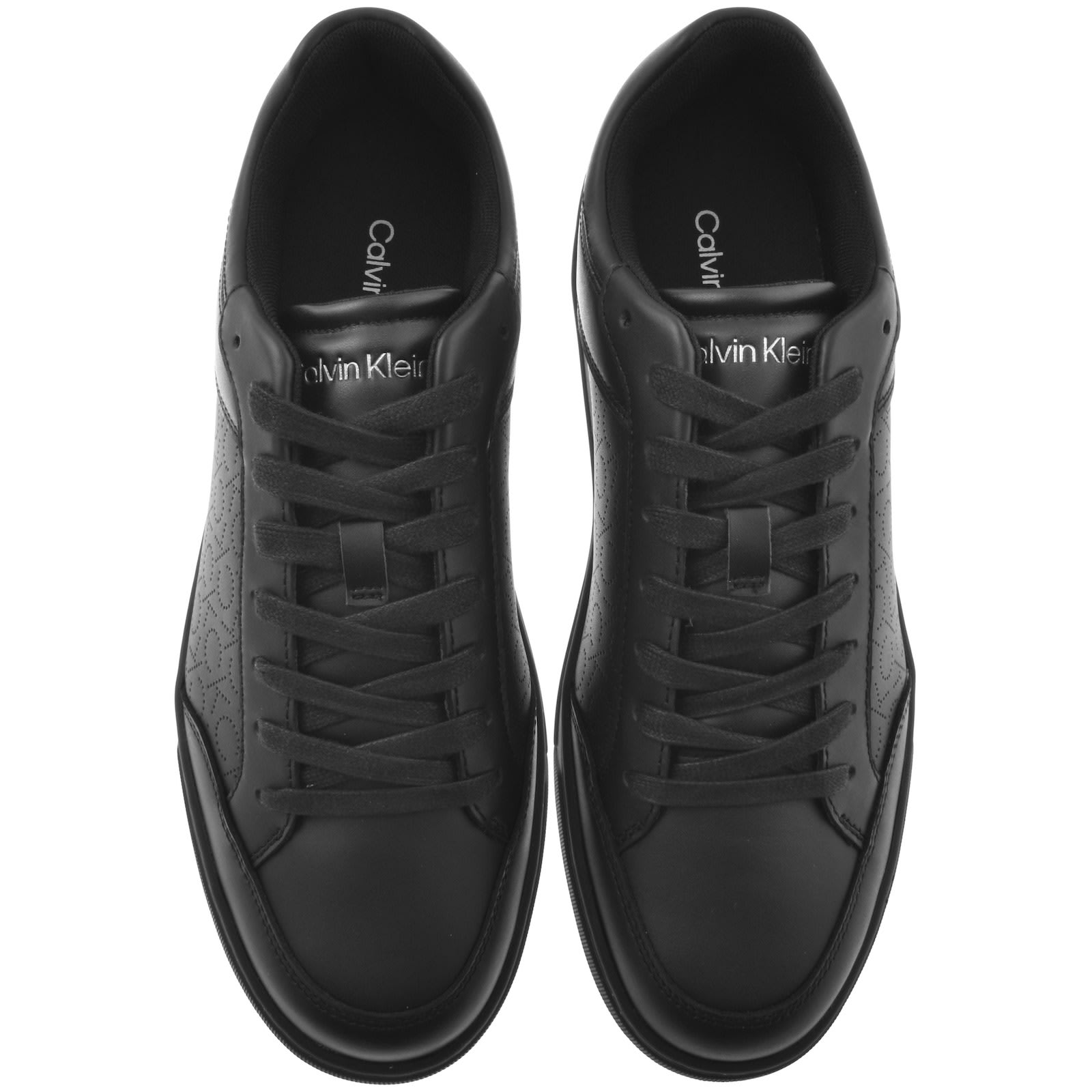 Black calvin klein trainers on sale
