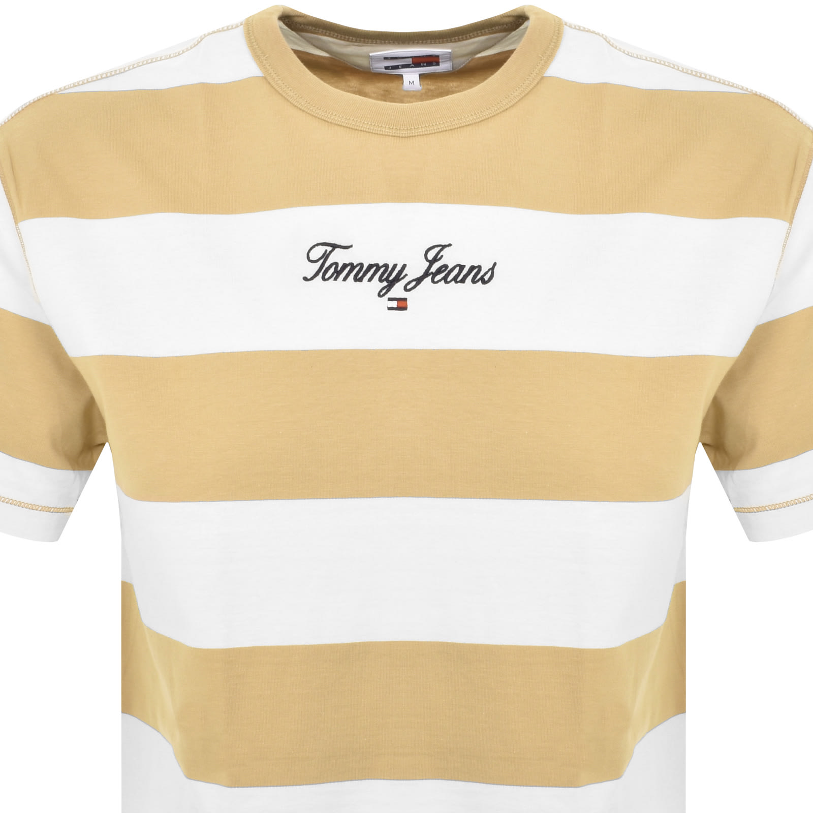 Tommy Jeans Bold Stripe Logo T Shirt Beige Mainline Menswear Canada