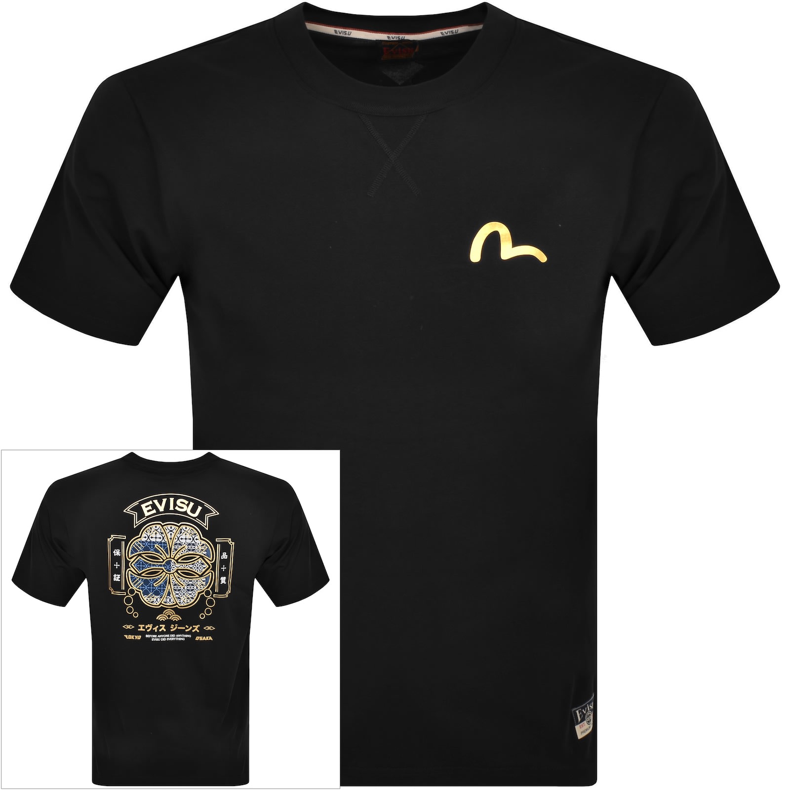 Evisu Logo T Shirt Black | Mainline Menswear Canada