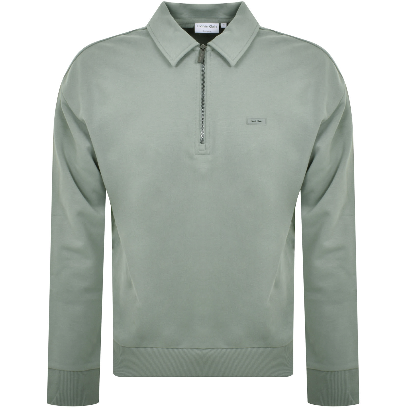 Calvin Klein Comfort Quarter Zip Sweatshirt Green Mainline Menswear United States