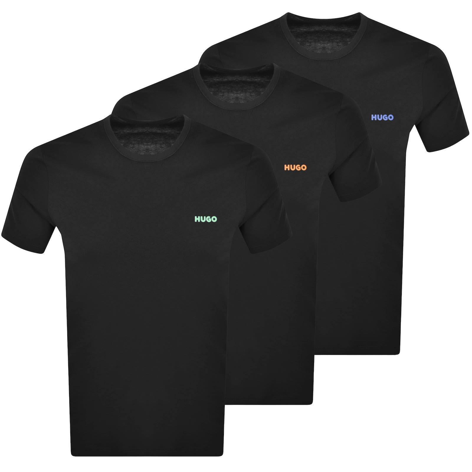 HUGO 3 Pack Crew Neck T Shirts Black Mainline Menswear Canada