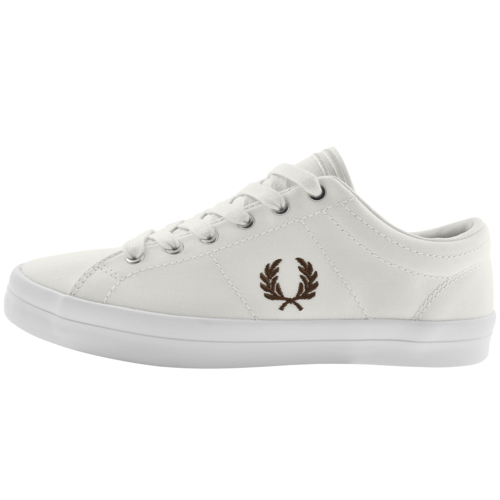 Fred Perry Baseline Twill Trainers WhiteFred Perry Baseline Twill Trainers White Male 11 46