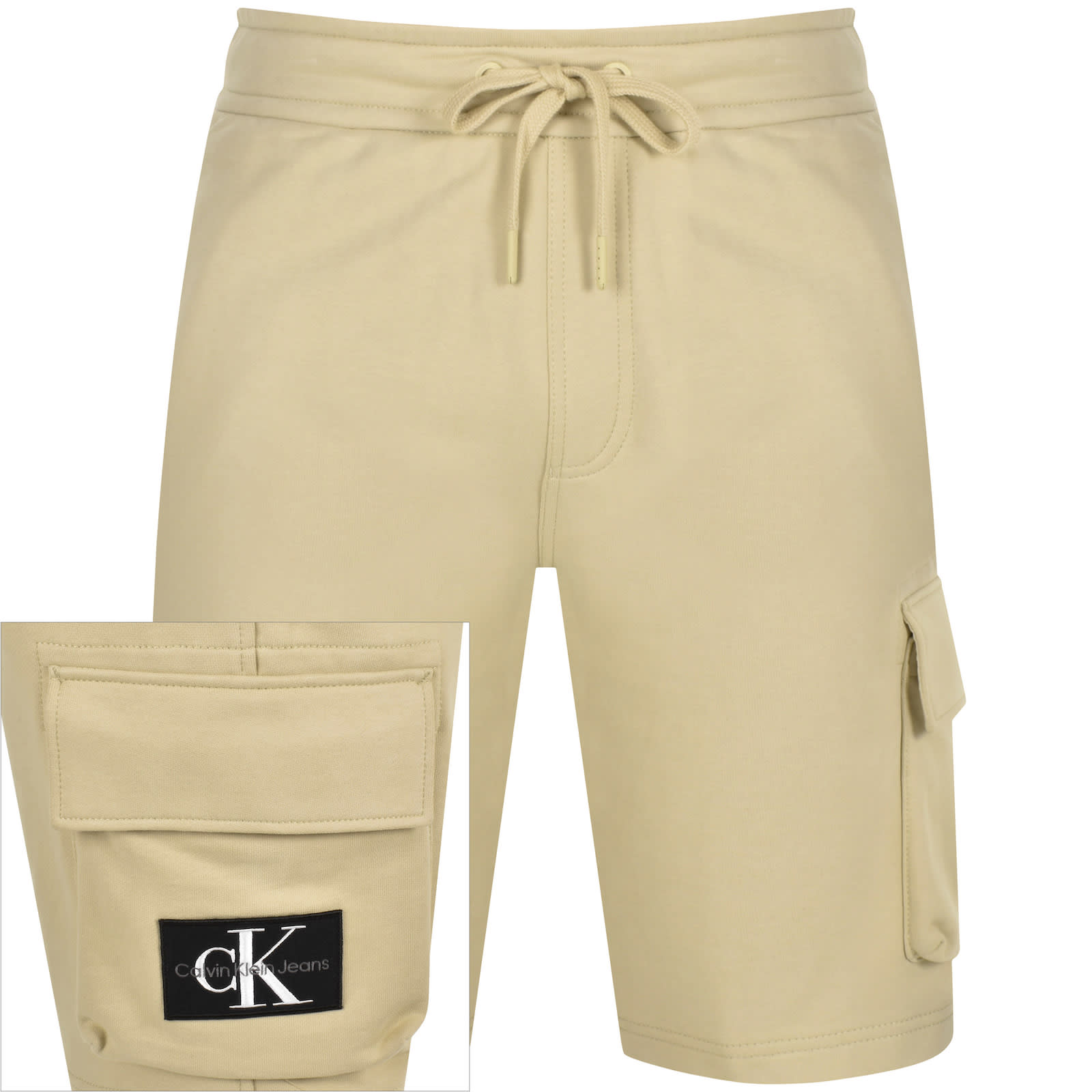 Calvin Klein Jeans Badge Shorts Beige