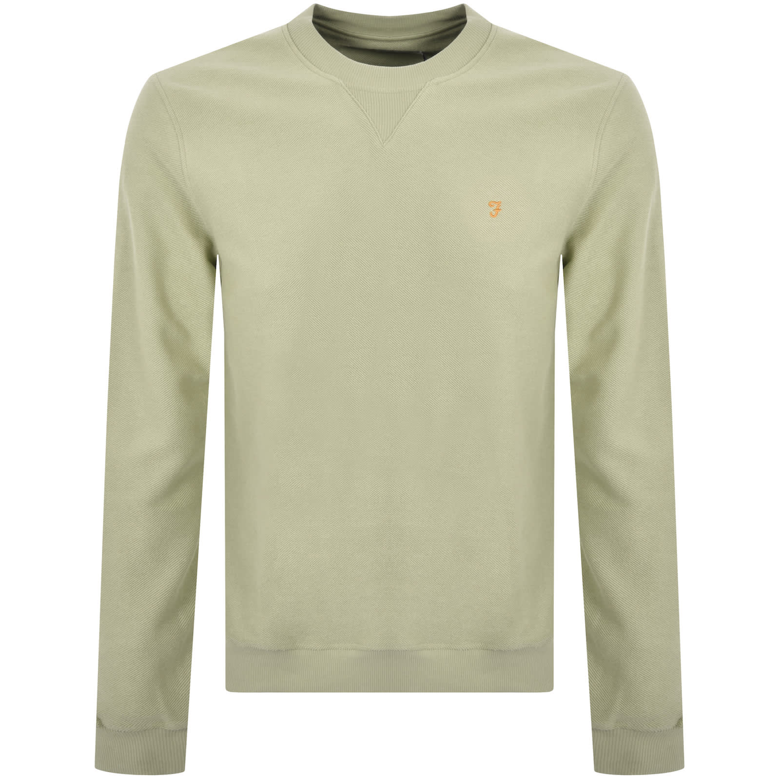 Farah Vintage Galli Twill Crew Sweatshirt Green Mainline Menswear Denmark