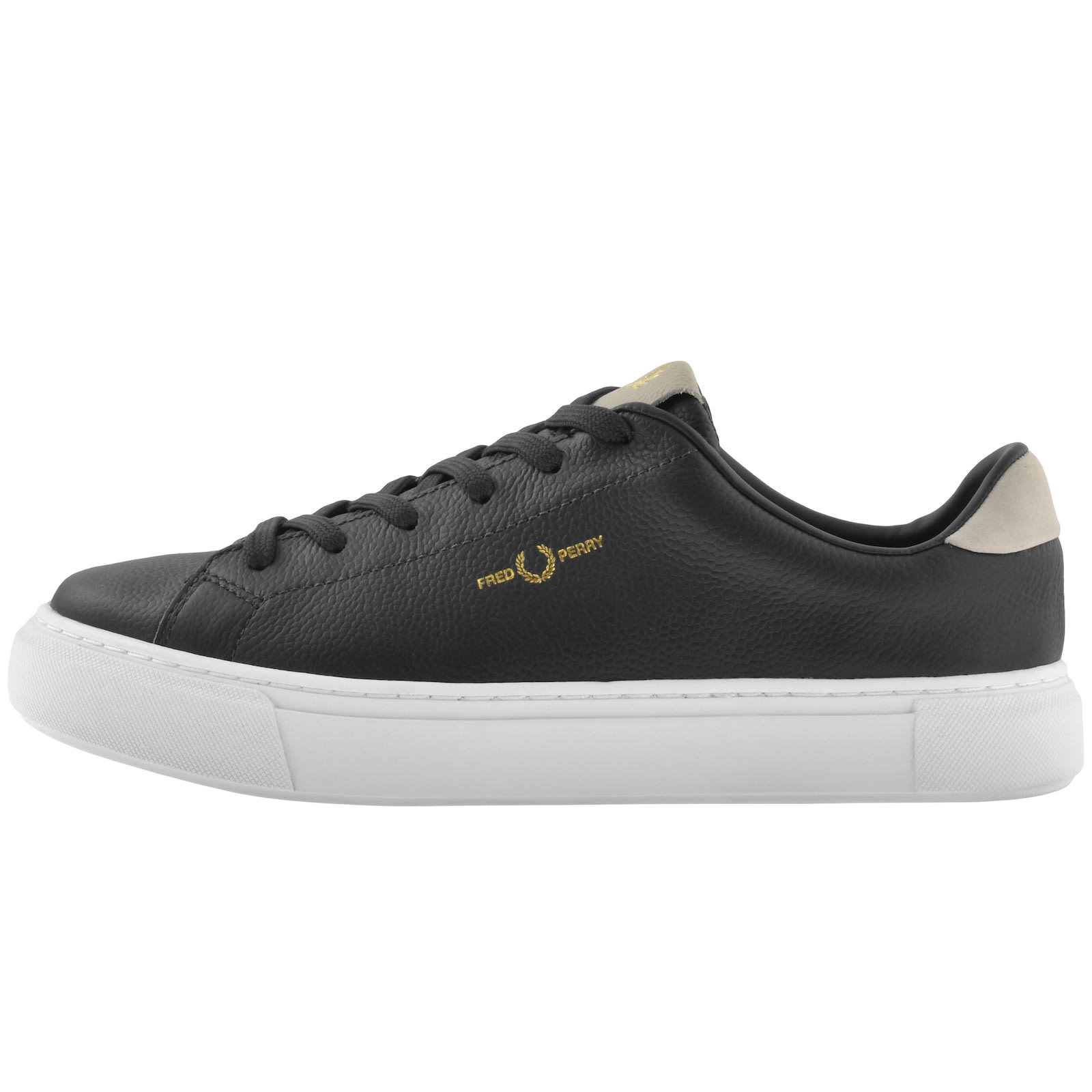 Fred Perry B71 Leather Nubuck Trainers Black Mainline Menswear Denmark