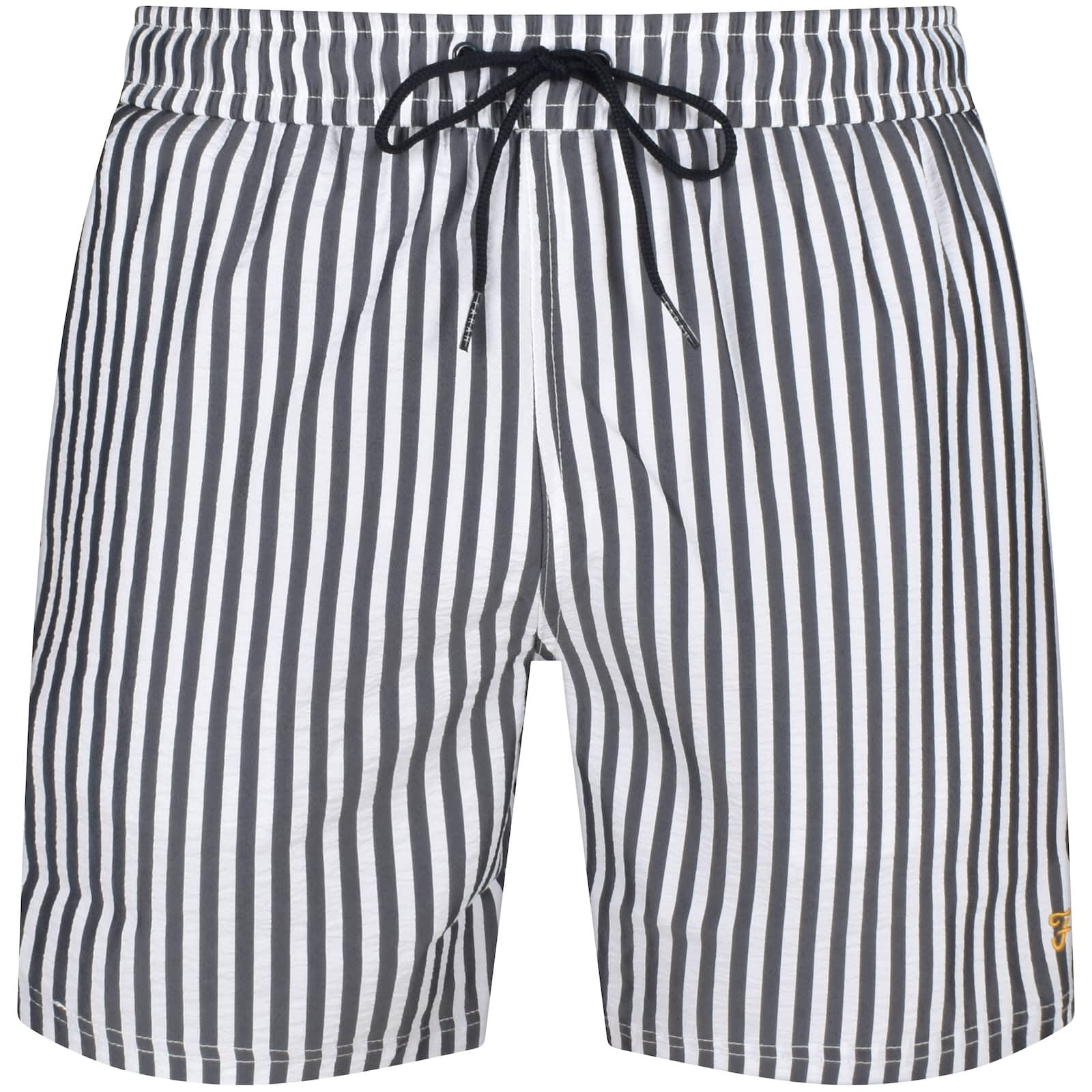 Farah Vintage Colbert Stripe Swim Shorts Navy Mainline Menswear Australia