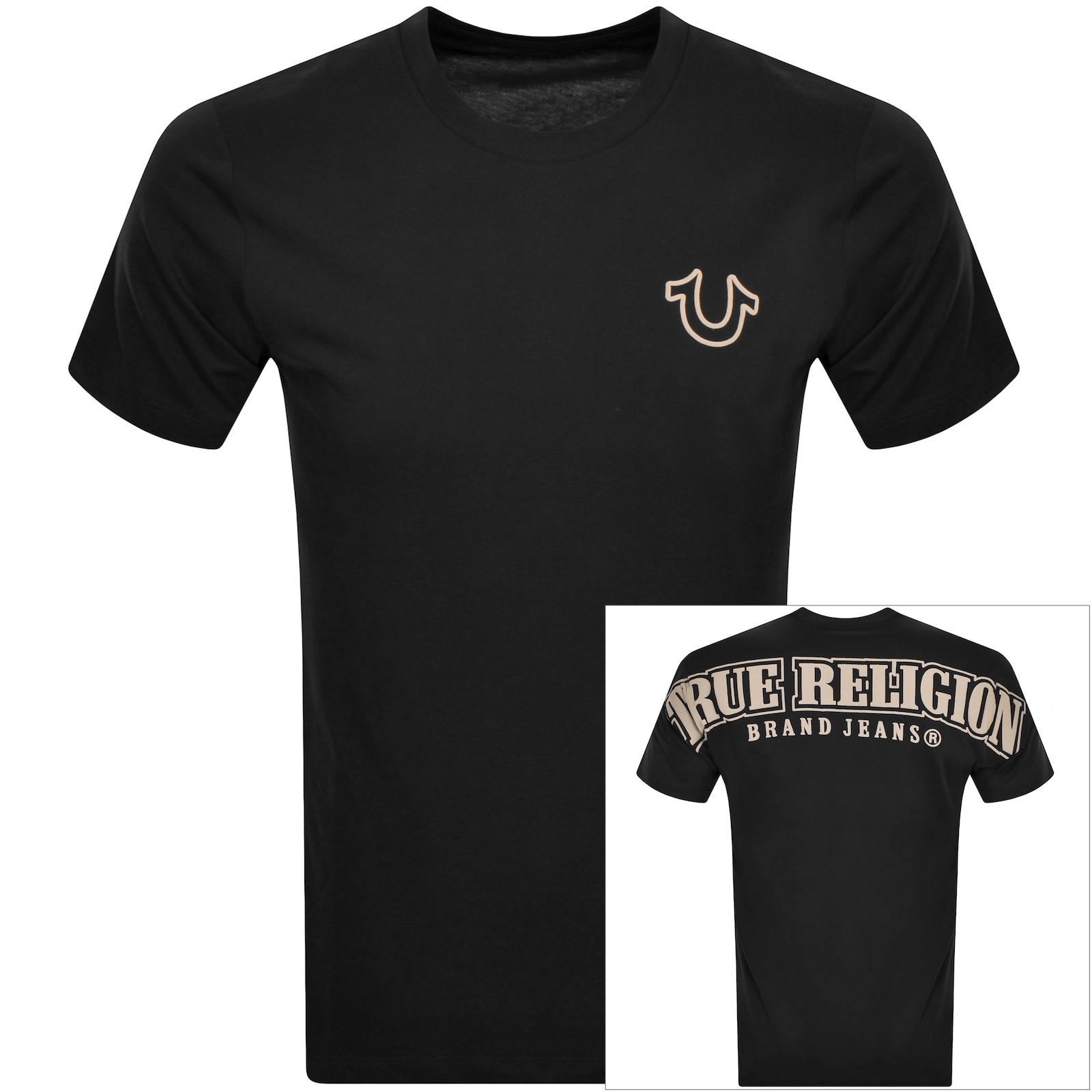 True Religion Logo T Shirt Black Mainline Menswear Denmark