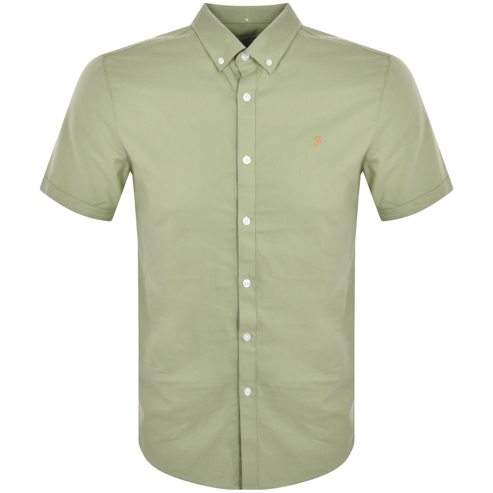 Farah Vintage Brewer Short Sleeve Shirt Green | Mainline Menswear