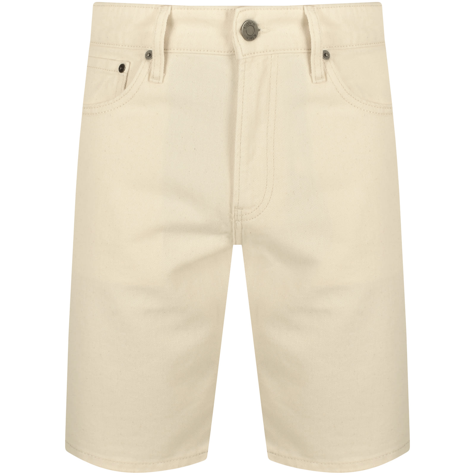 Calvin Klein Slim Fit Denim Shorts Cream