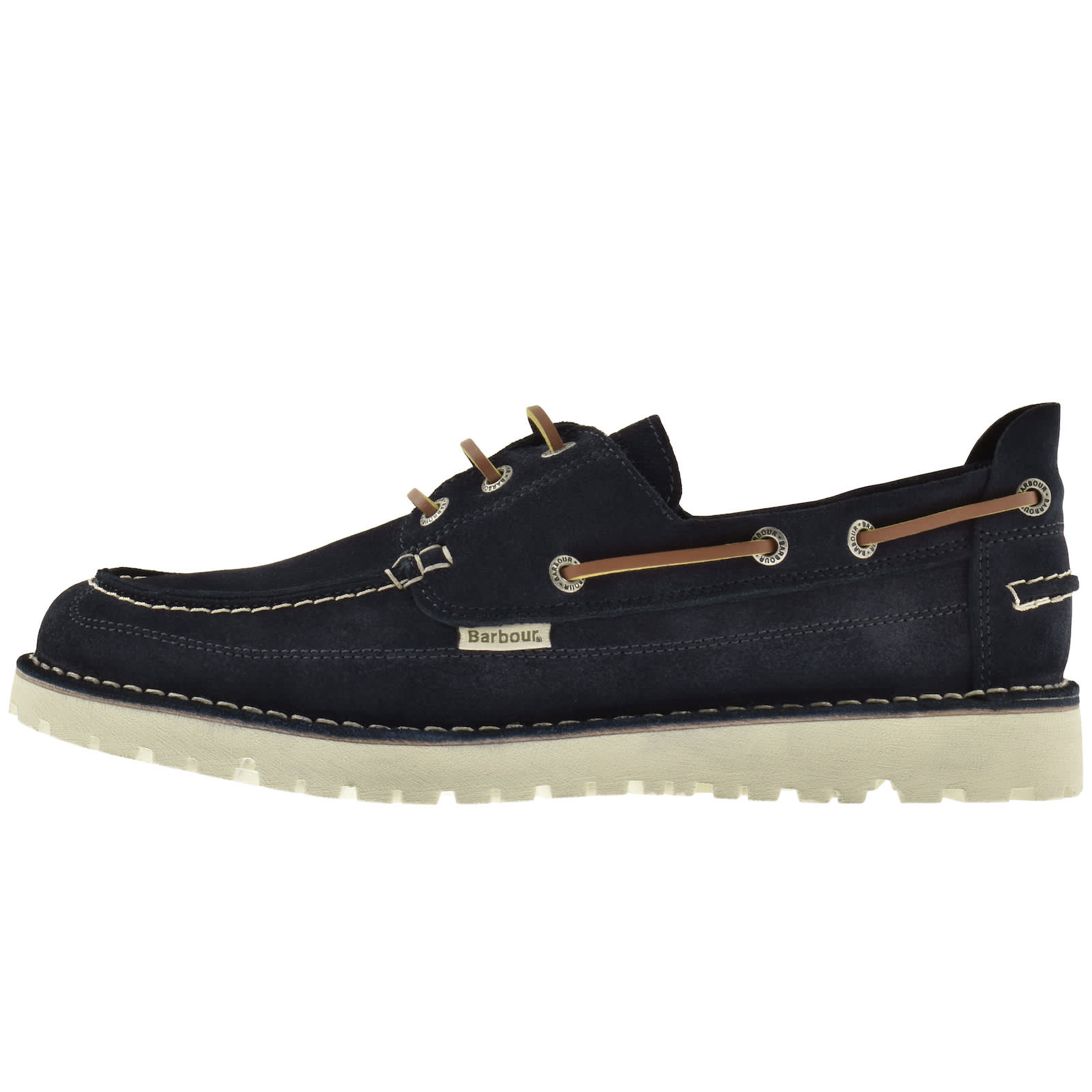 Barbour Mousa Suede Boat Shoes Navy Mainline Menswear