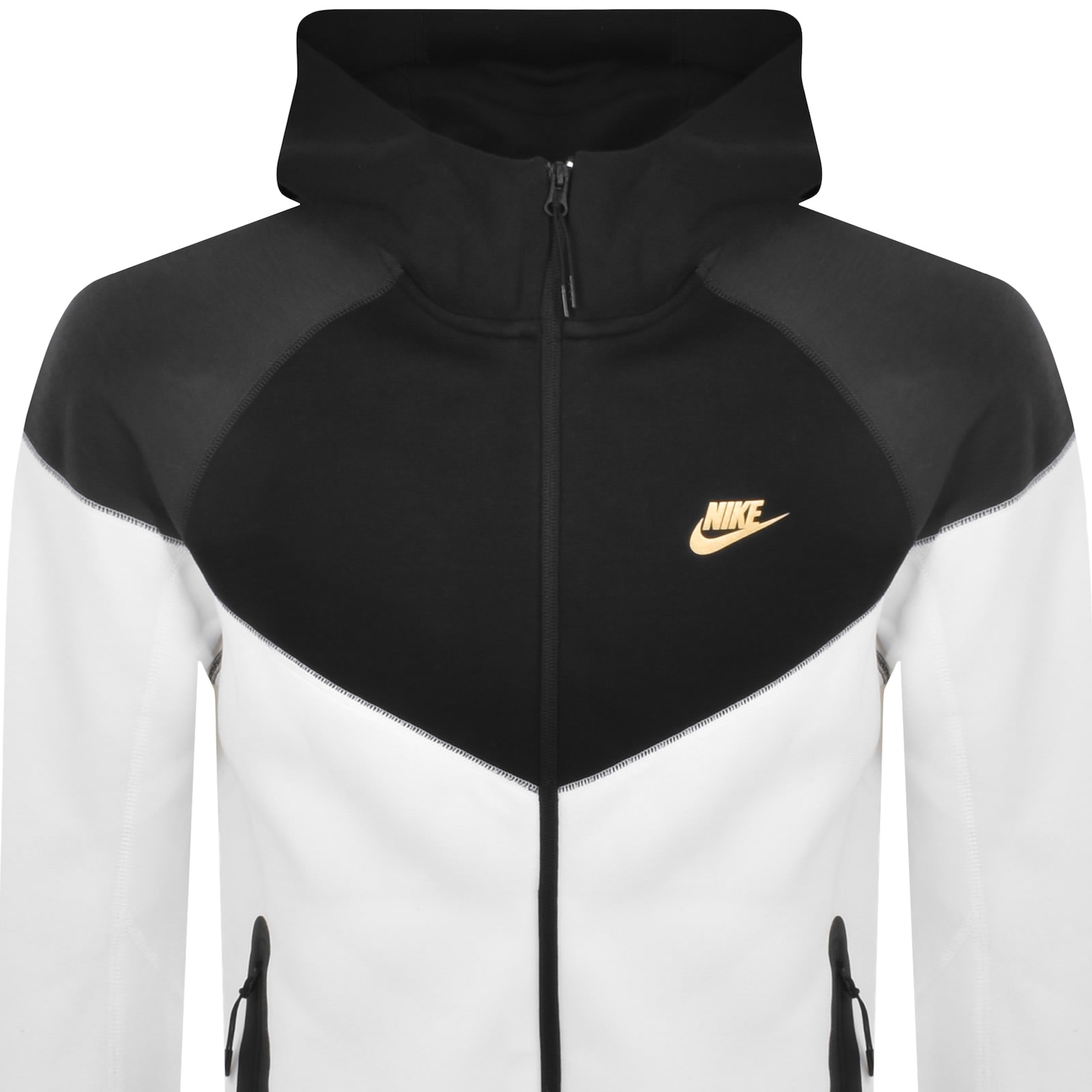 Black and white nike tech hoodie top