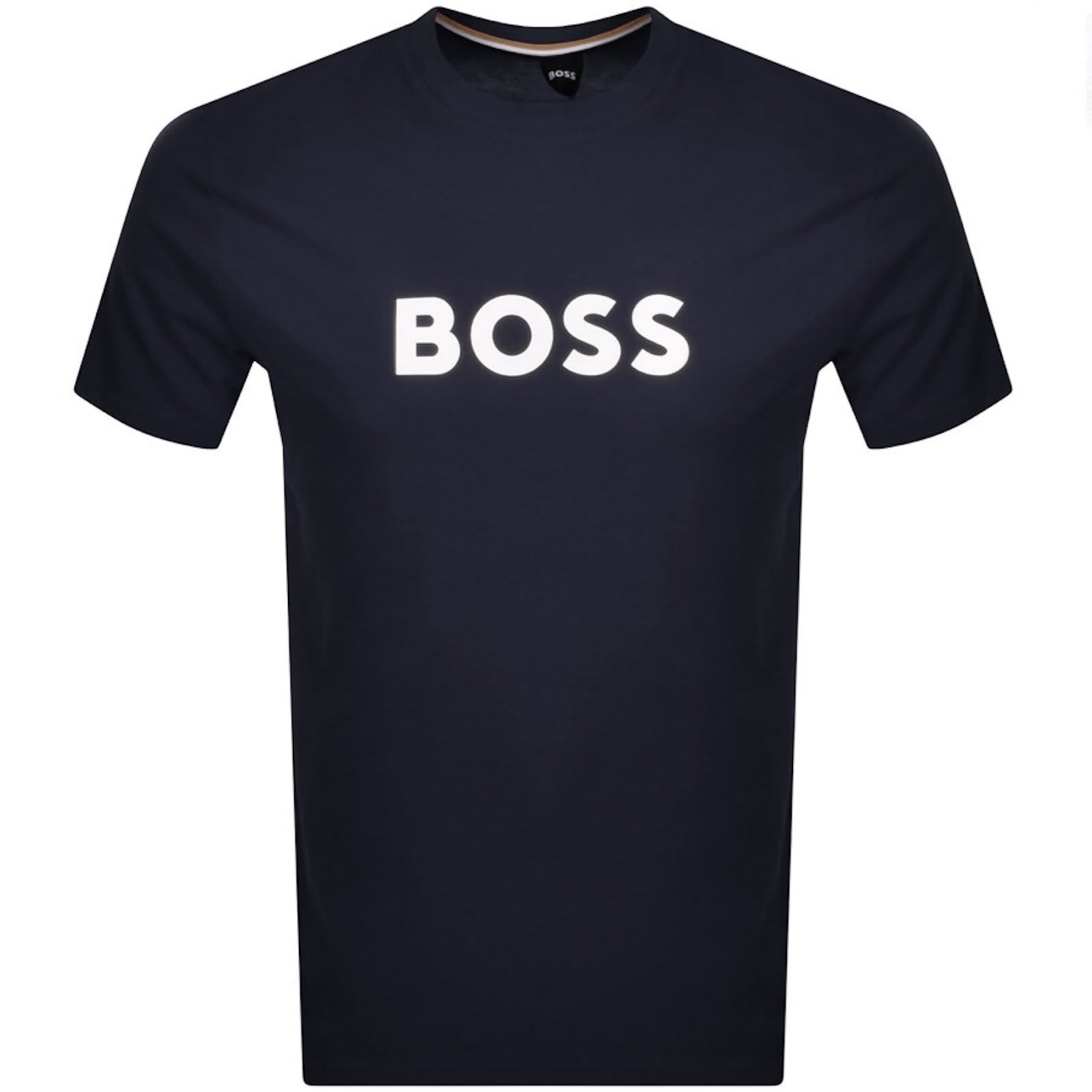 BOSS Logo T Shirt Navy Mainline Menswear Denmark