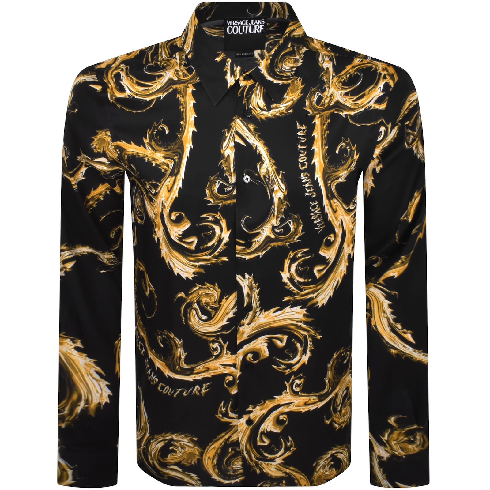 Versace Jeans Couture Long Sleeve Shirt Black Mainline Menswear