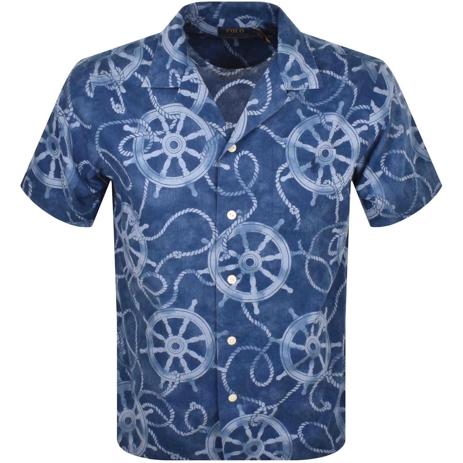 Ralph Lauren Short Sleeve Patterned Shirt Blue Mainline Menswear