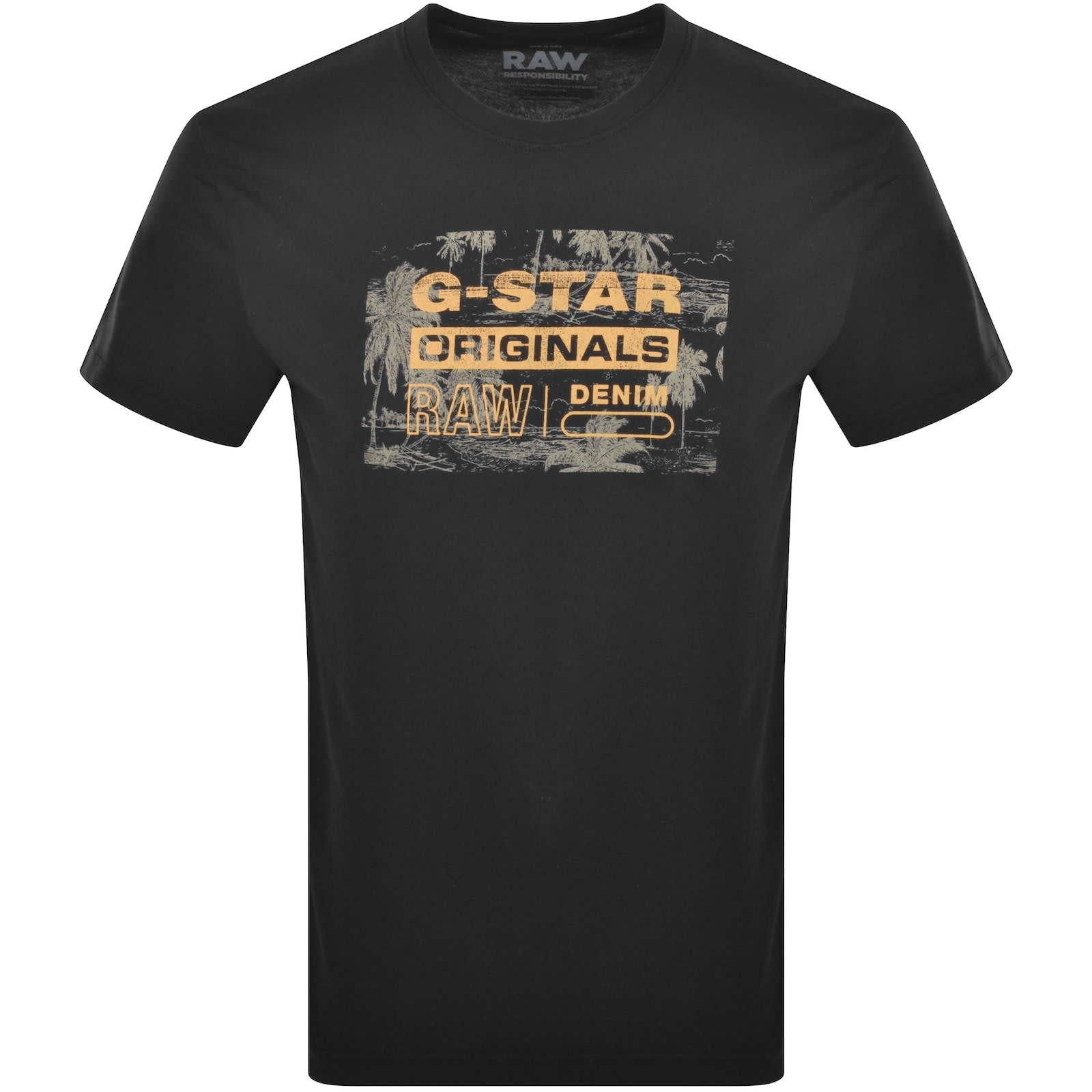 G Star Raw Originals Framed Palm T Shirt Black Mainline Menswear Australia