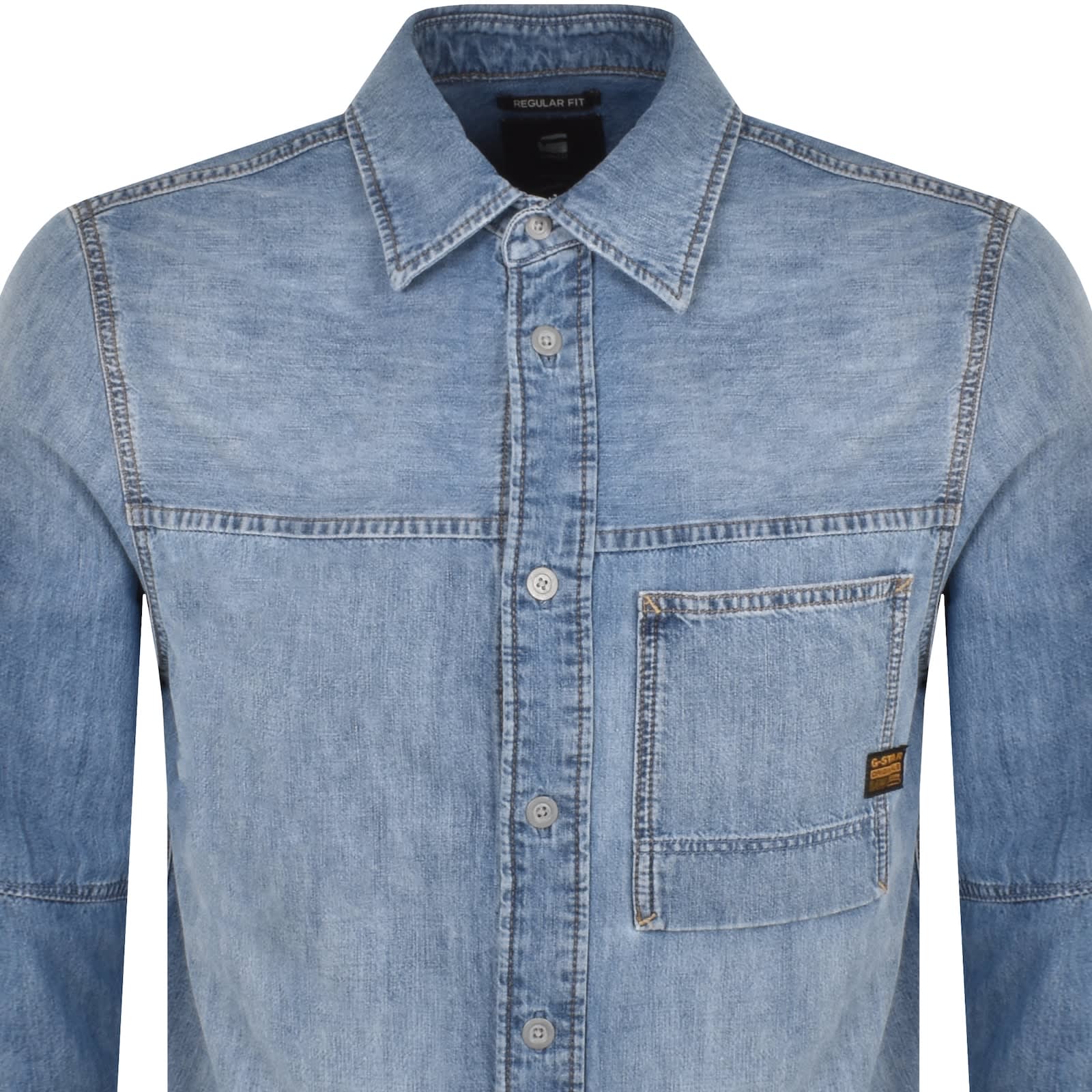 G Star Raw Marine Long Sleeved Shirt Blue Mainline Menswear Canada