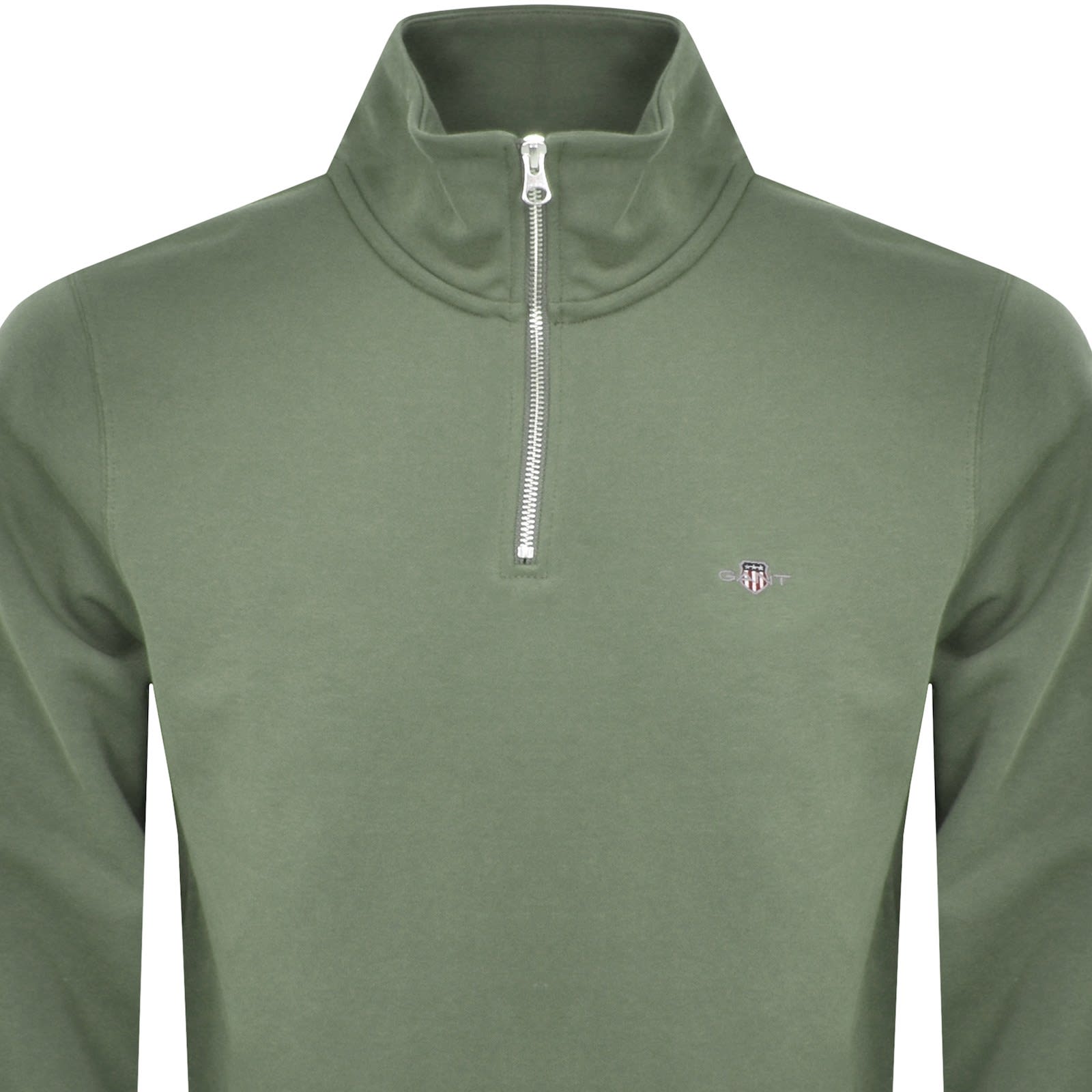 Gant Shield Logo Half Zip Sweatshirt Green