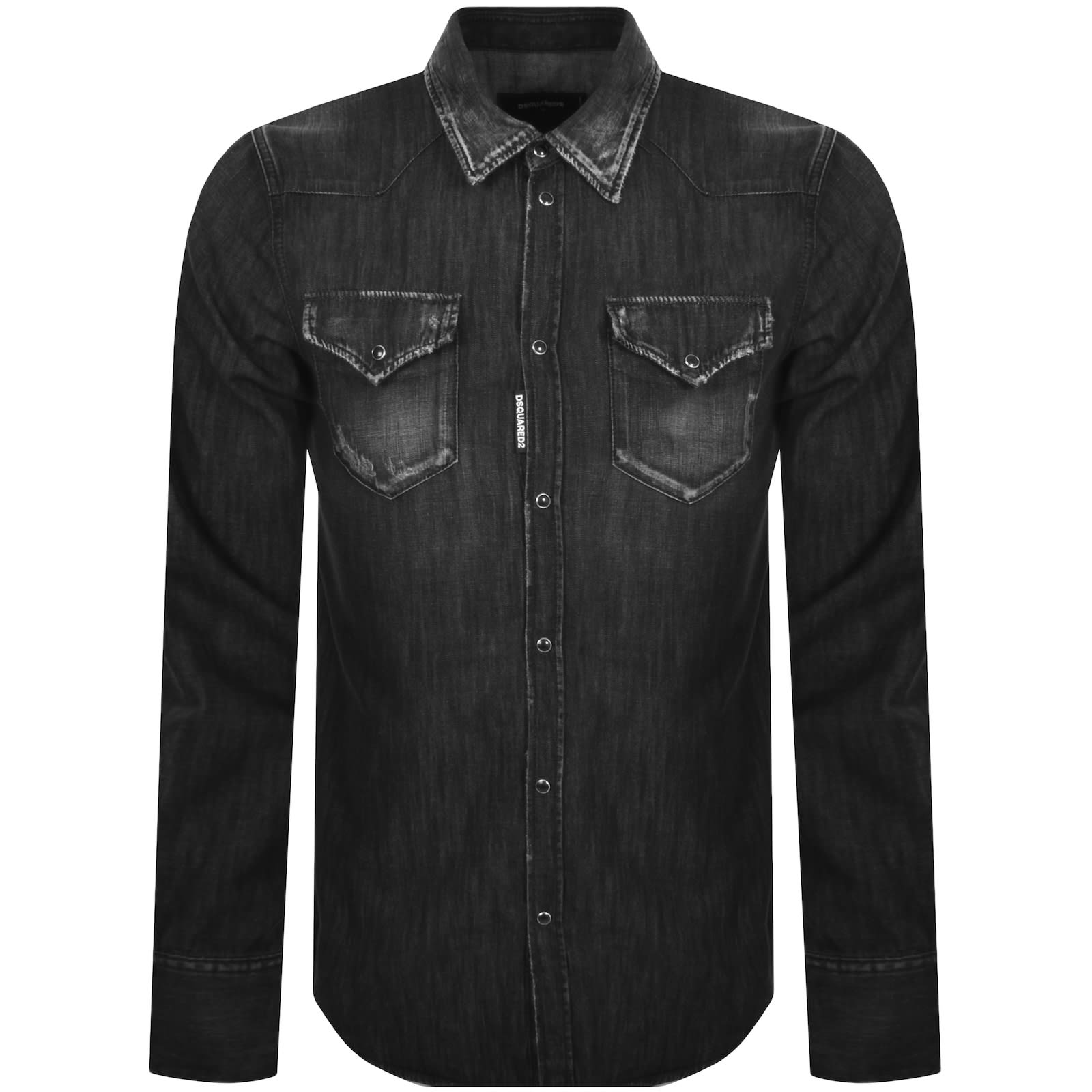 DSQUARED2 Classic Western Denim Shirt Black Mainline Menswear Denmark
