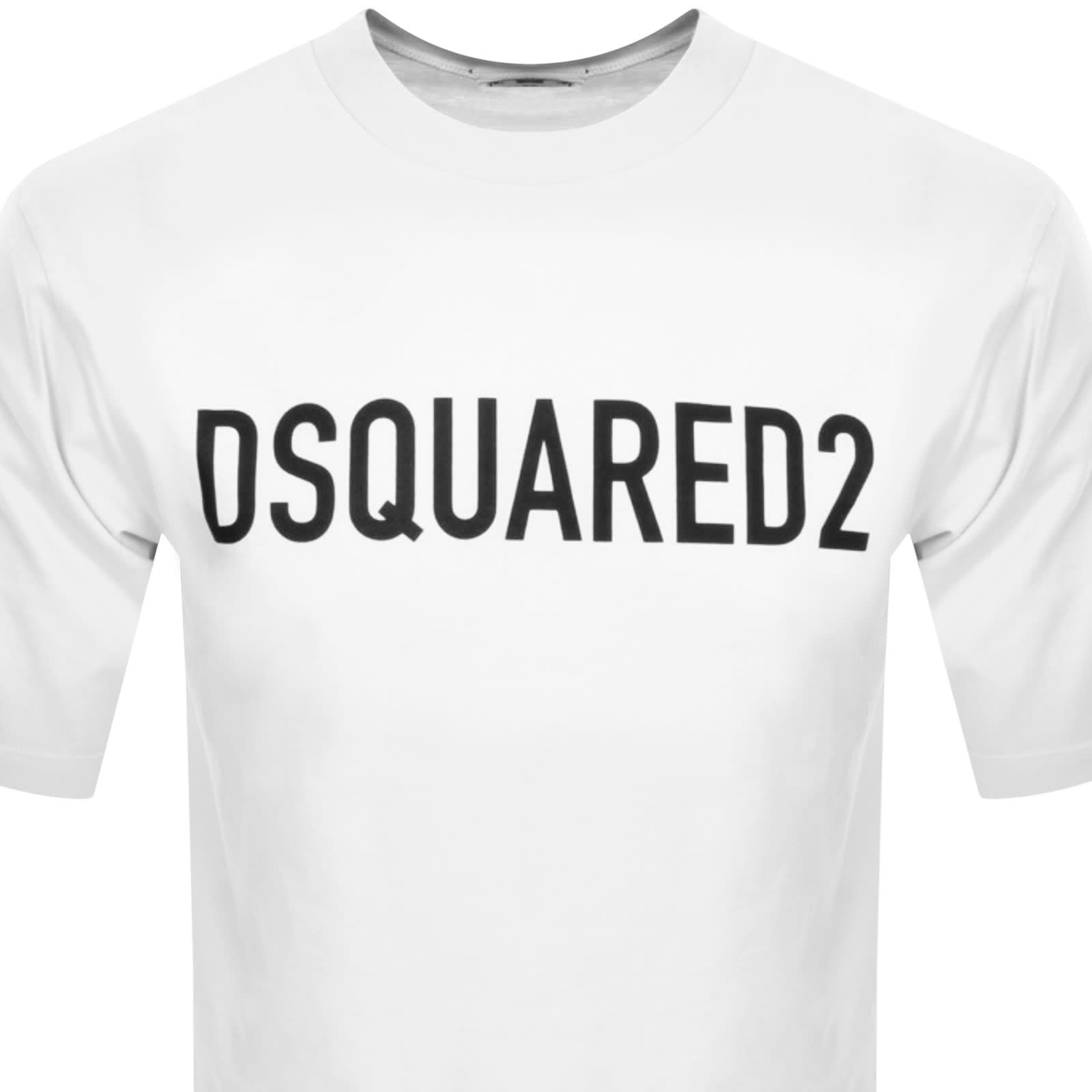 DSQUARED2 Icon Logo Loose Fit T Shirt White Mainline Menswear