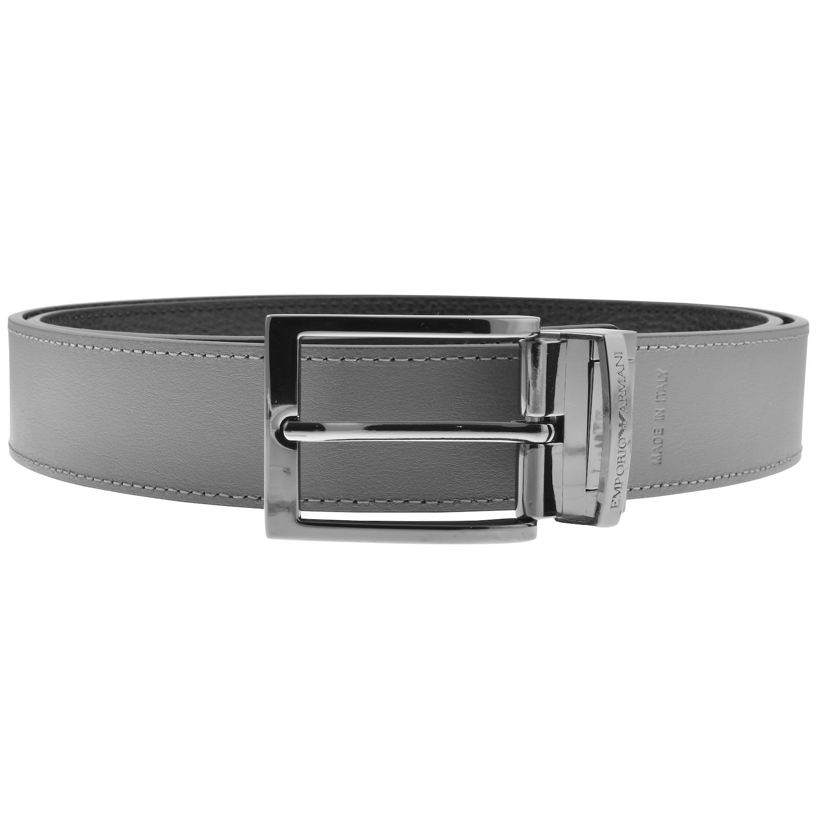 Emporio Armani Reversible Leather Belt Black Mainline Menswear United States