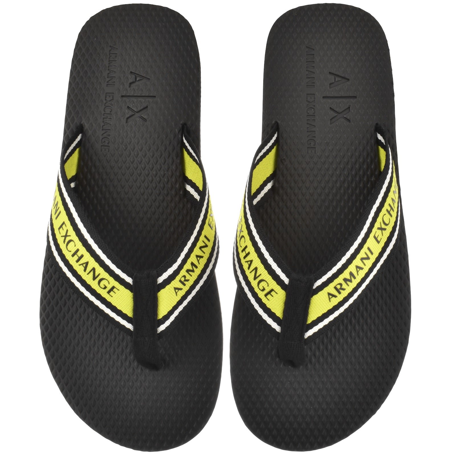Armani Exchange Logo Flip Flops Black