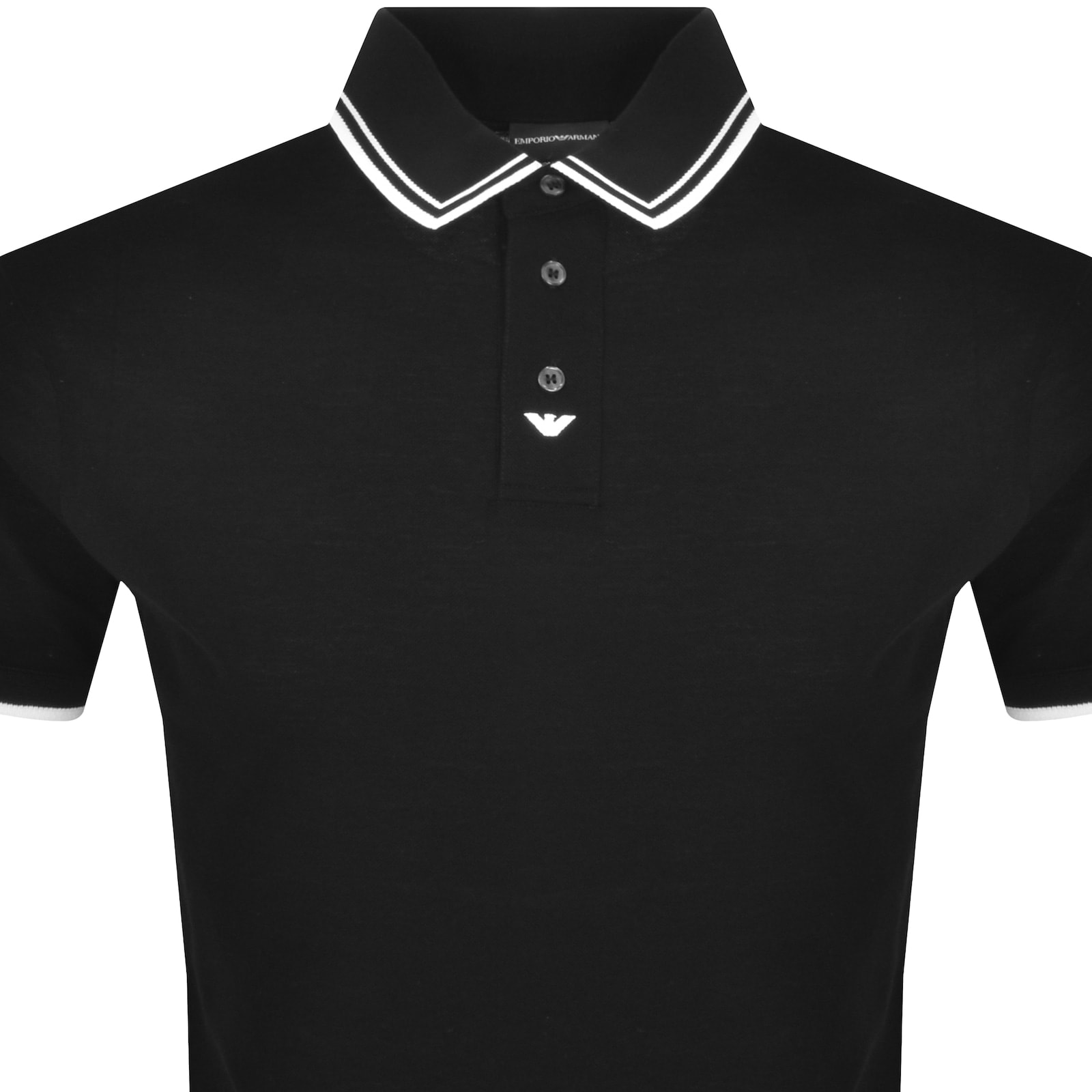 Emporio Armani Short Sleeved Polo T Shirt Black