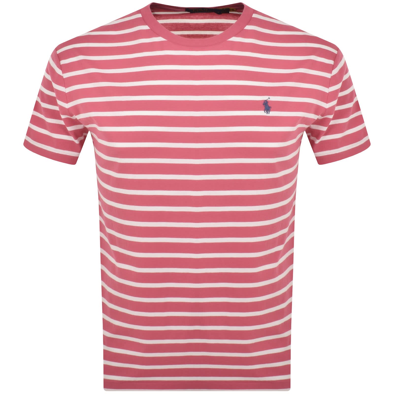 Ralph Lauren Stripe T Shirt Pink Mainline Menswear