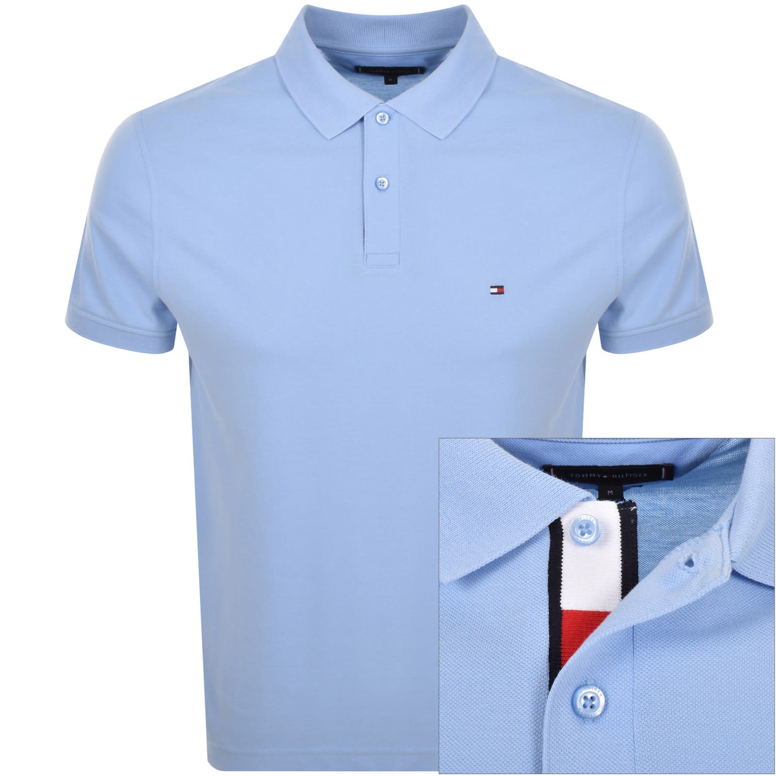 Tommy Hilfiger Flag Placket Polo T Shirt BlueTommy Hilfiger Flag Placket Polo T Shirt Blue Male X Large