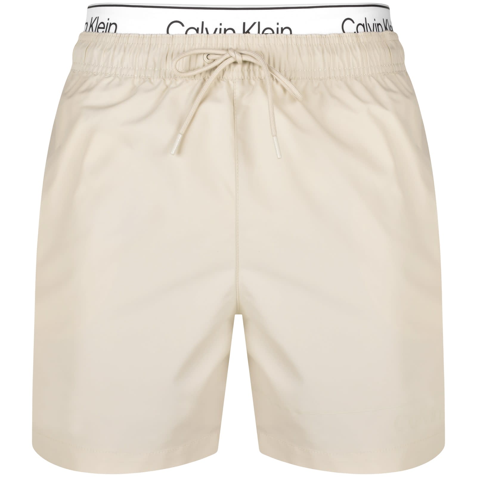 Calvin Klein Logo Swim Shorts Beige