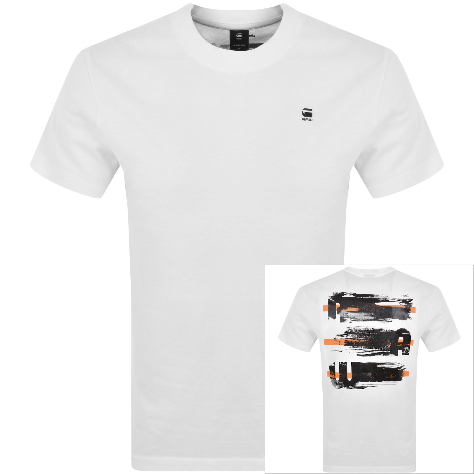 G Star Raw Painted Back T Shirt White Mainline Menswear Denmark