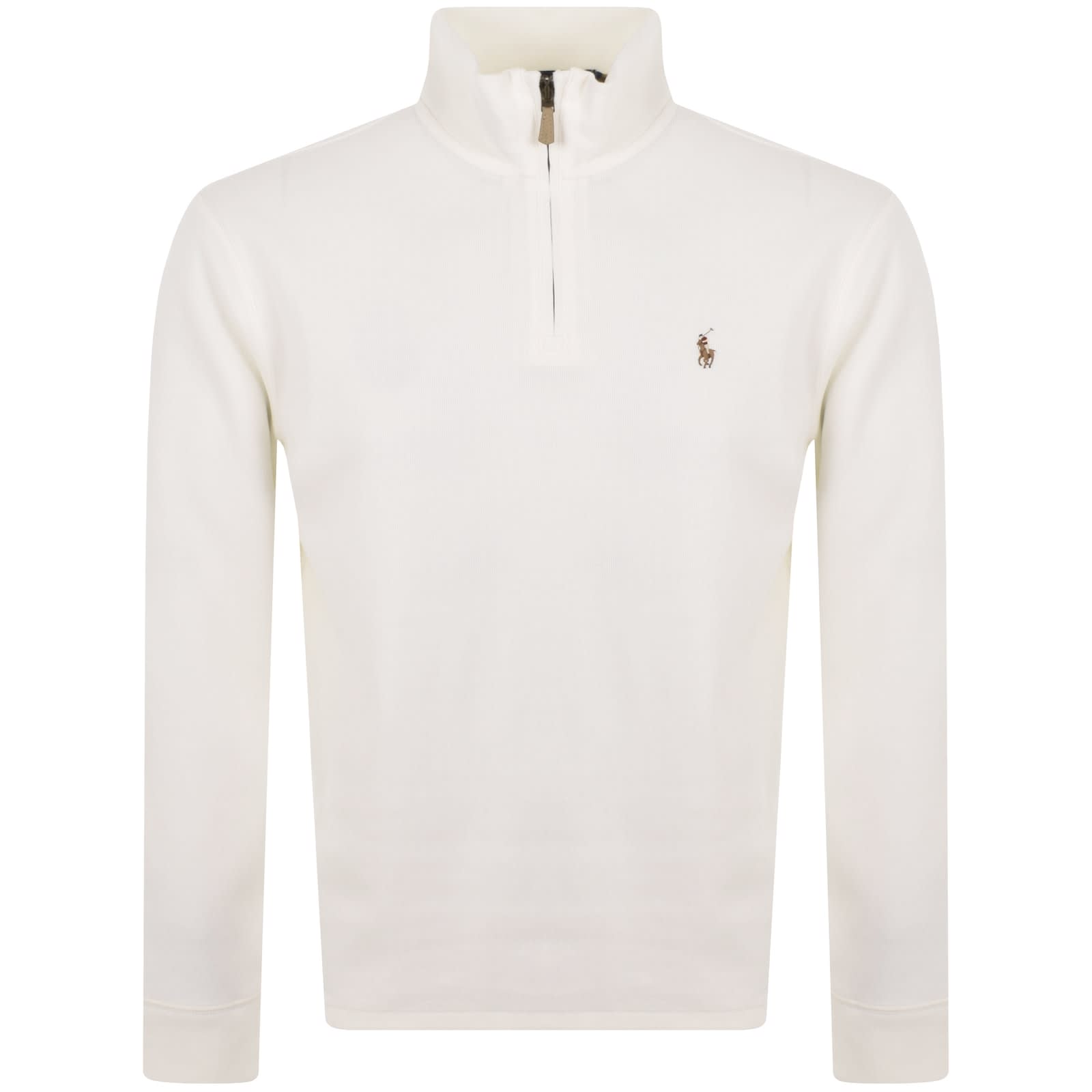 Ralph Lauren Quarter Zip Sweatshirt White Mainline Menswear Ireland