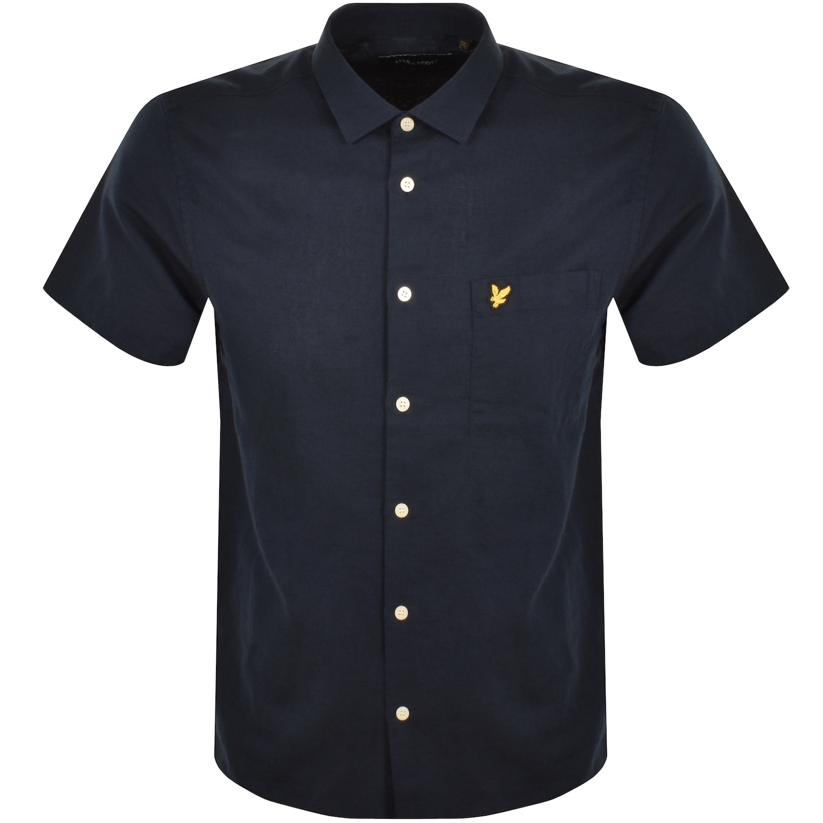 Lyle And Scott Cotton Linen Shirt Navy Mainline Menswear Denmark