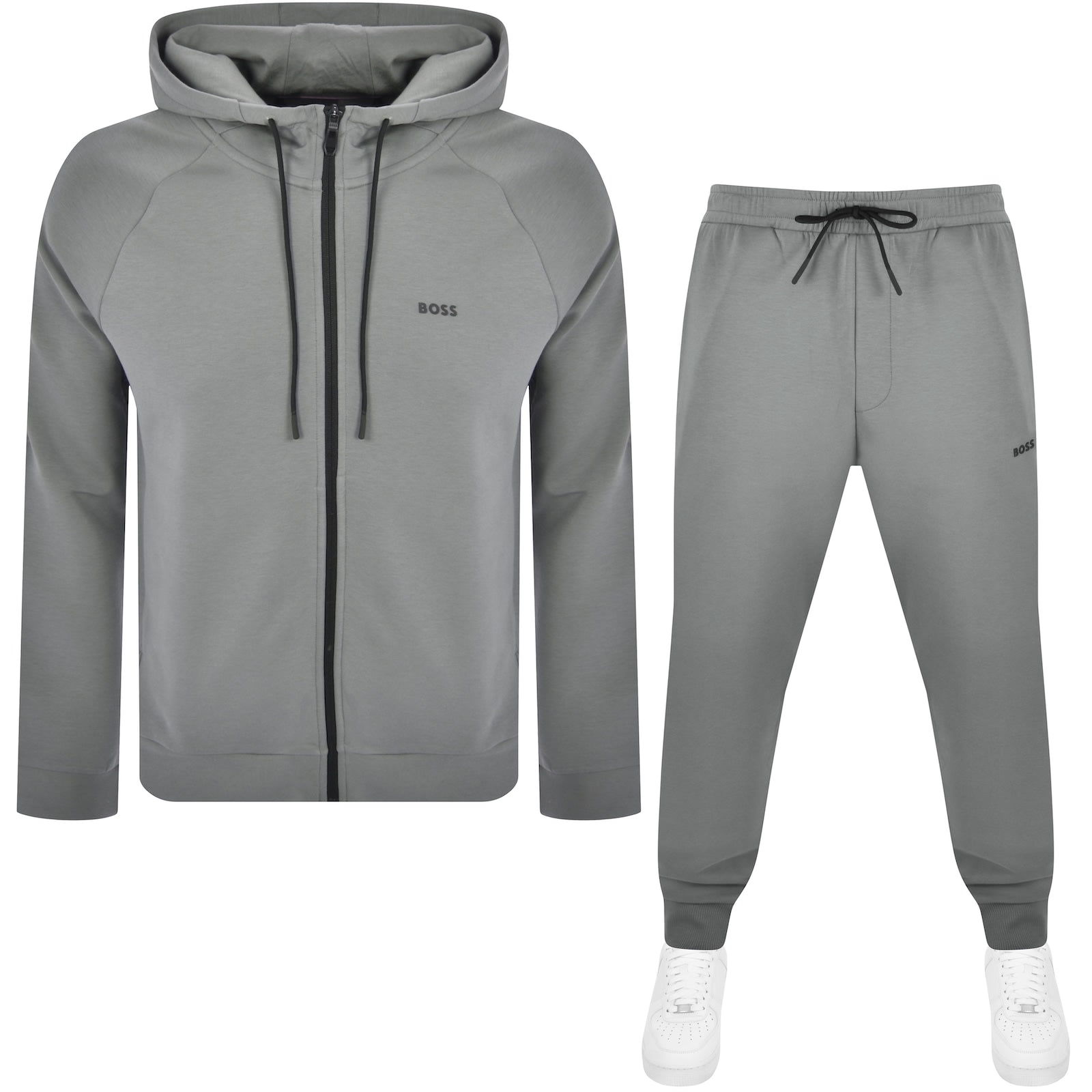 BOSS Hooded Full Zip Tracksuit Set Grey Mainline Menswear United States