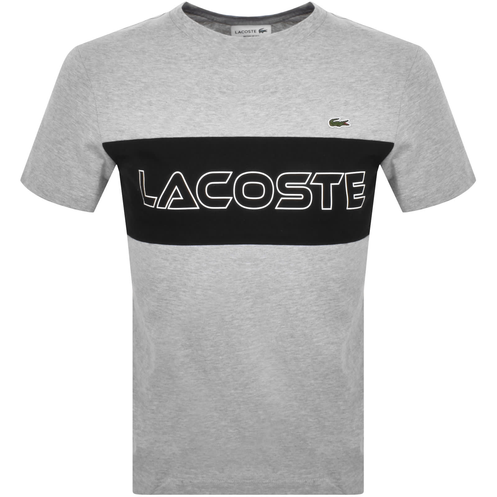 Lacoste Crew Neck Logo T Shirt Grey Mainline Menswear