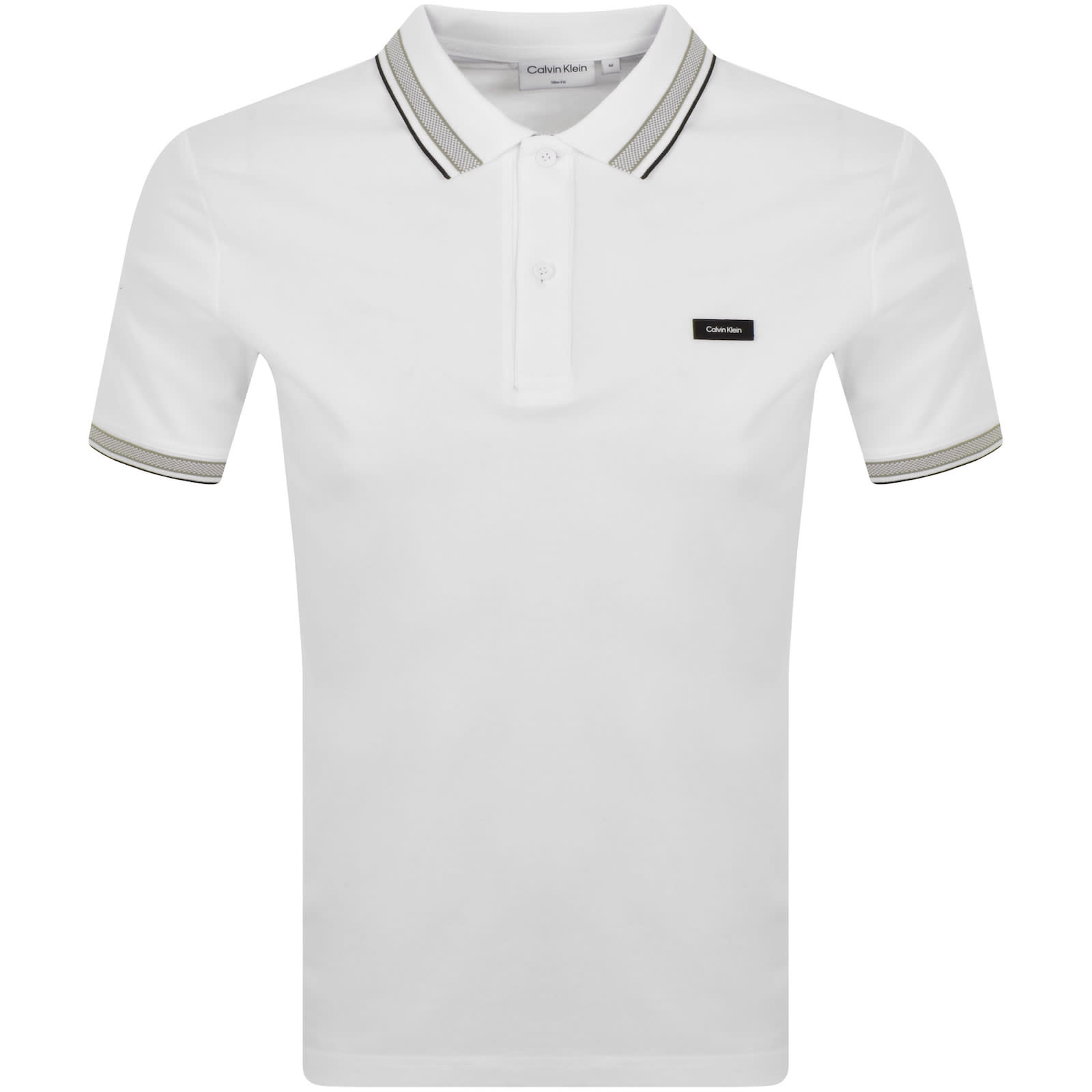 Calvin Klein Pique Tipping Polo T Shirt White