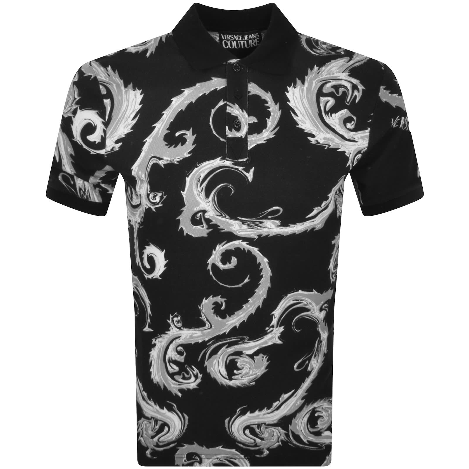 Versace Jeans Couture Chromo Polo T Shirt Black Mainline Menswear United States