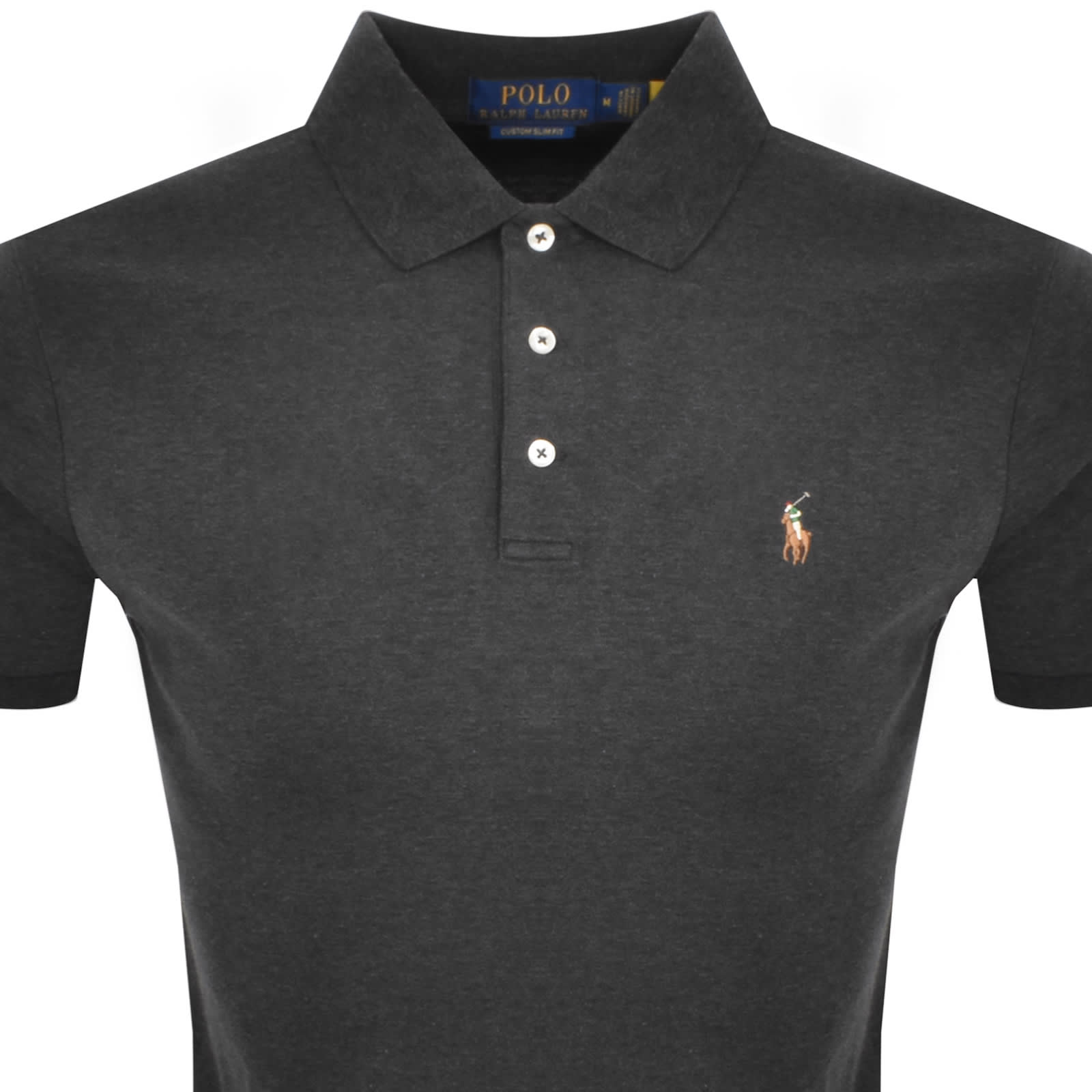 Black slim fit ralph lauren polo clearance