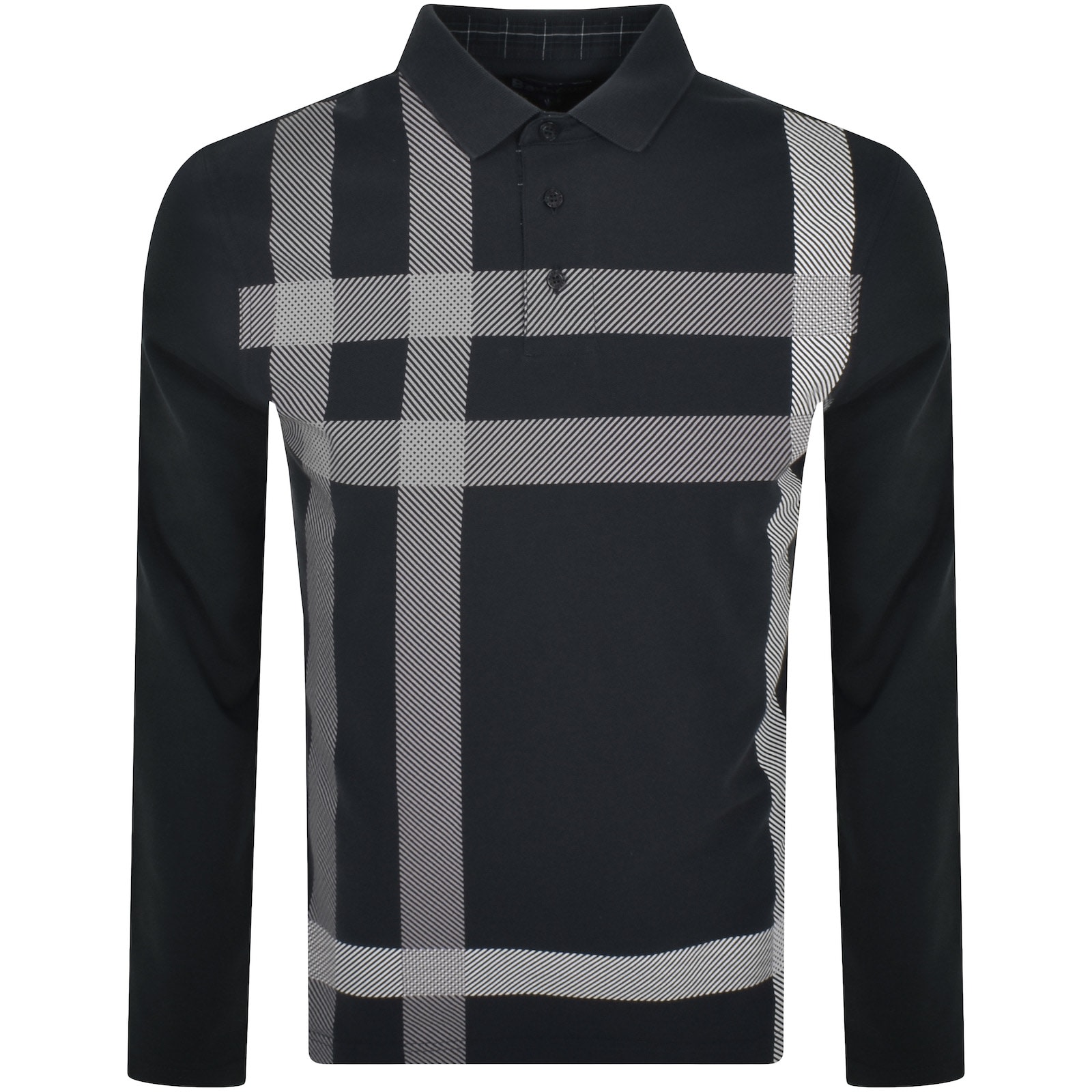 Barbour Blaine Long Sleeve Polo T Shirt Dark Grey Mainline Menswear Sweden