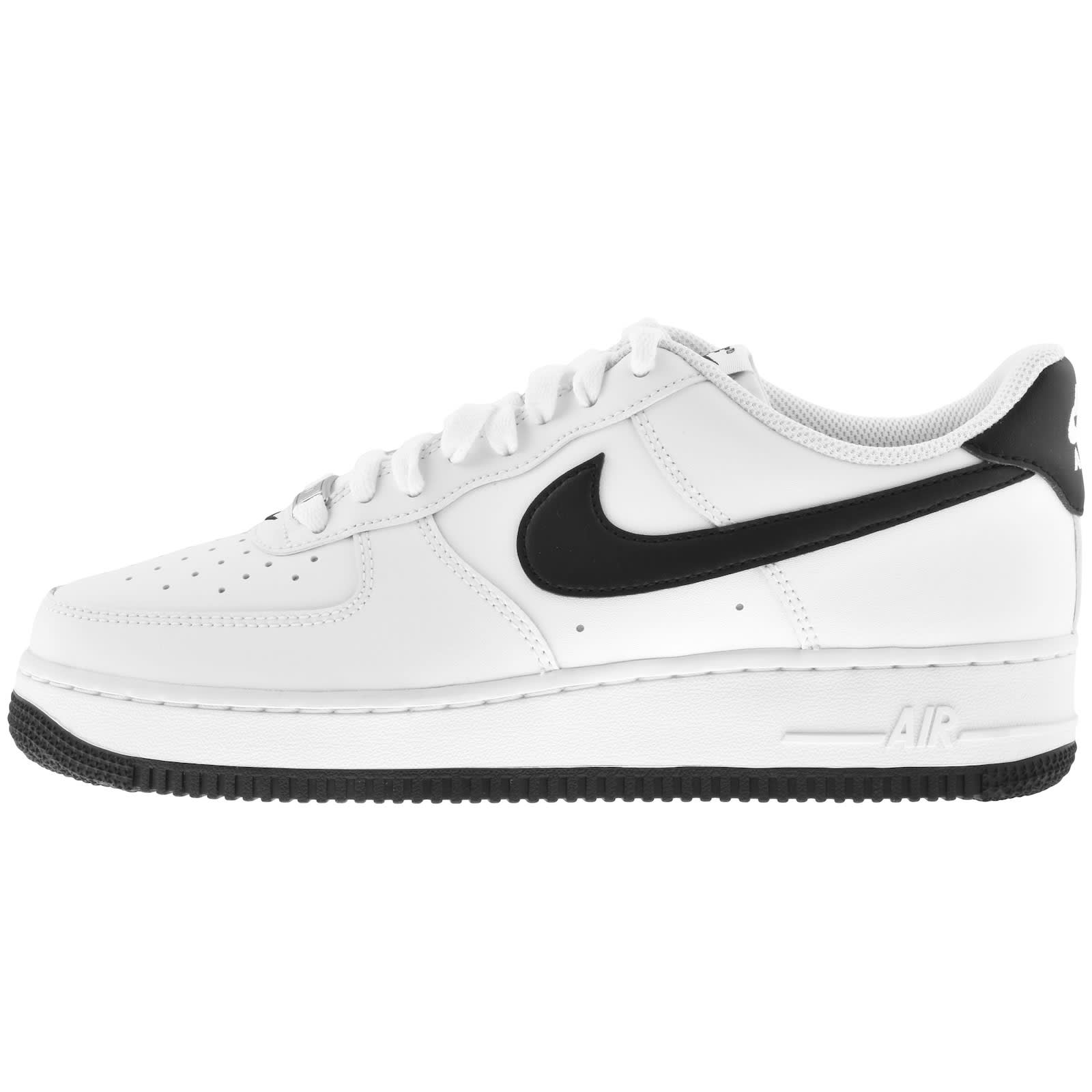 Nike air force 1 black and white leather clearance