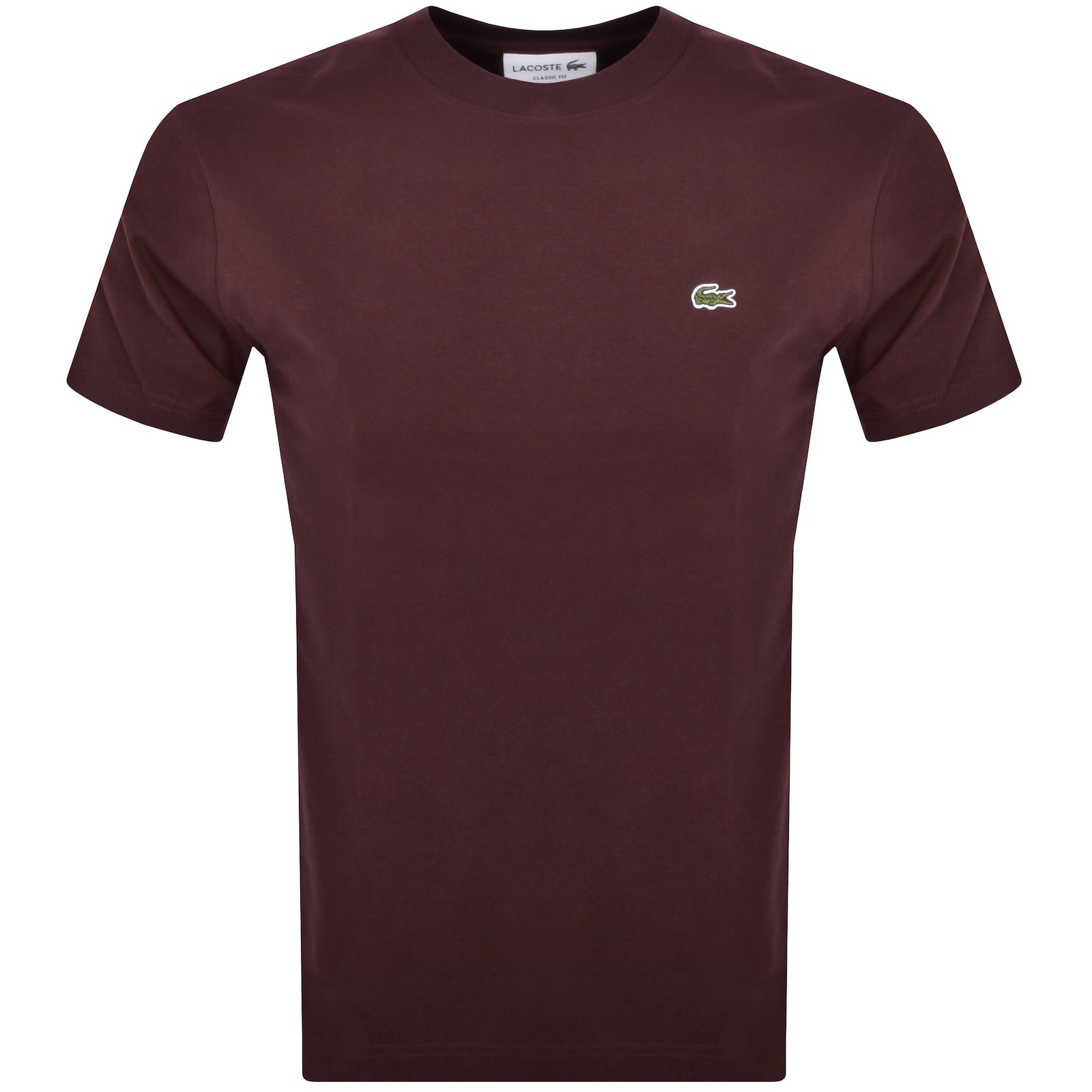 Lacoste Crew Neck T Shirt Burgundy Mainline Menswear Ireland