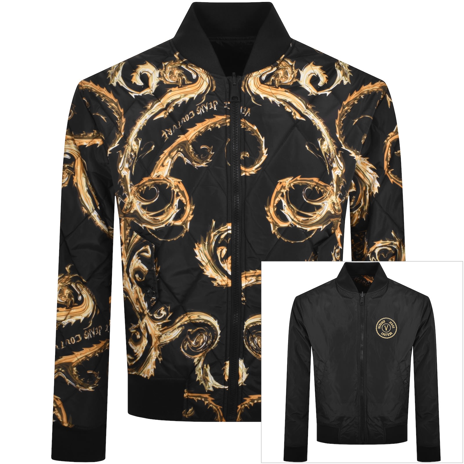 Versace jacket black and gold discount