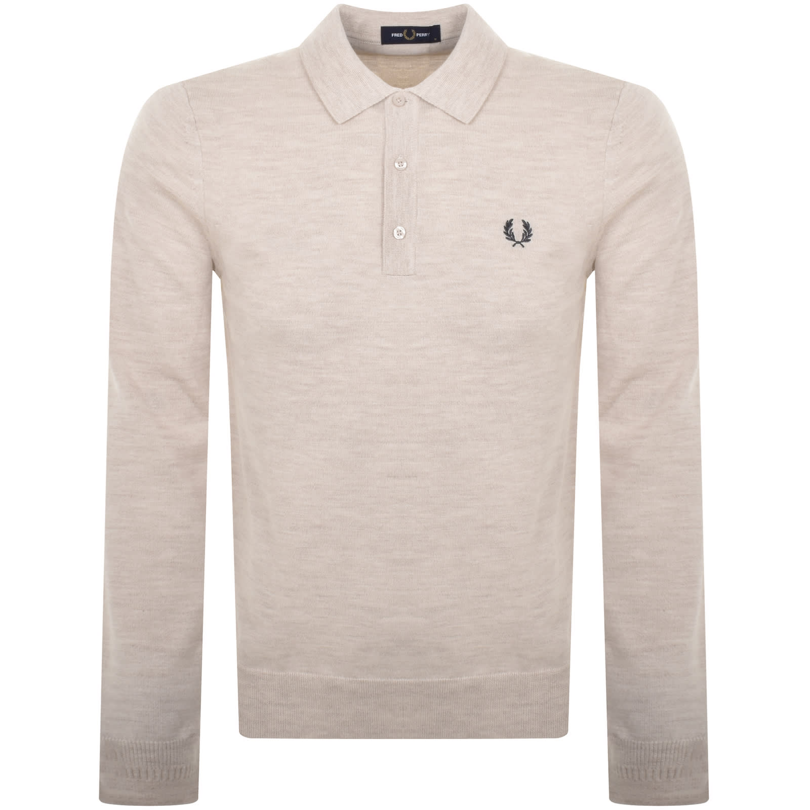 Fred Perry Long Sleeve Knit Polo Beige Mainline Menswear United States