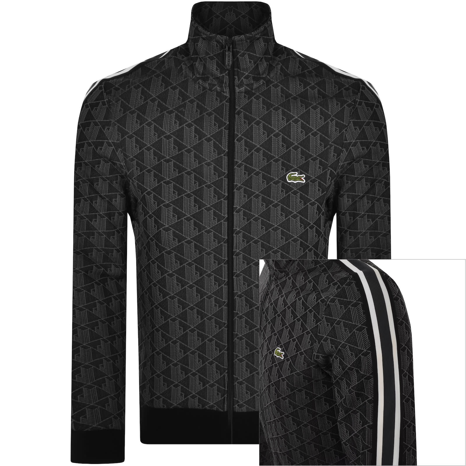 Black lacoste tracksuit sale
