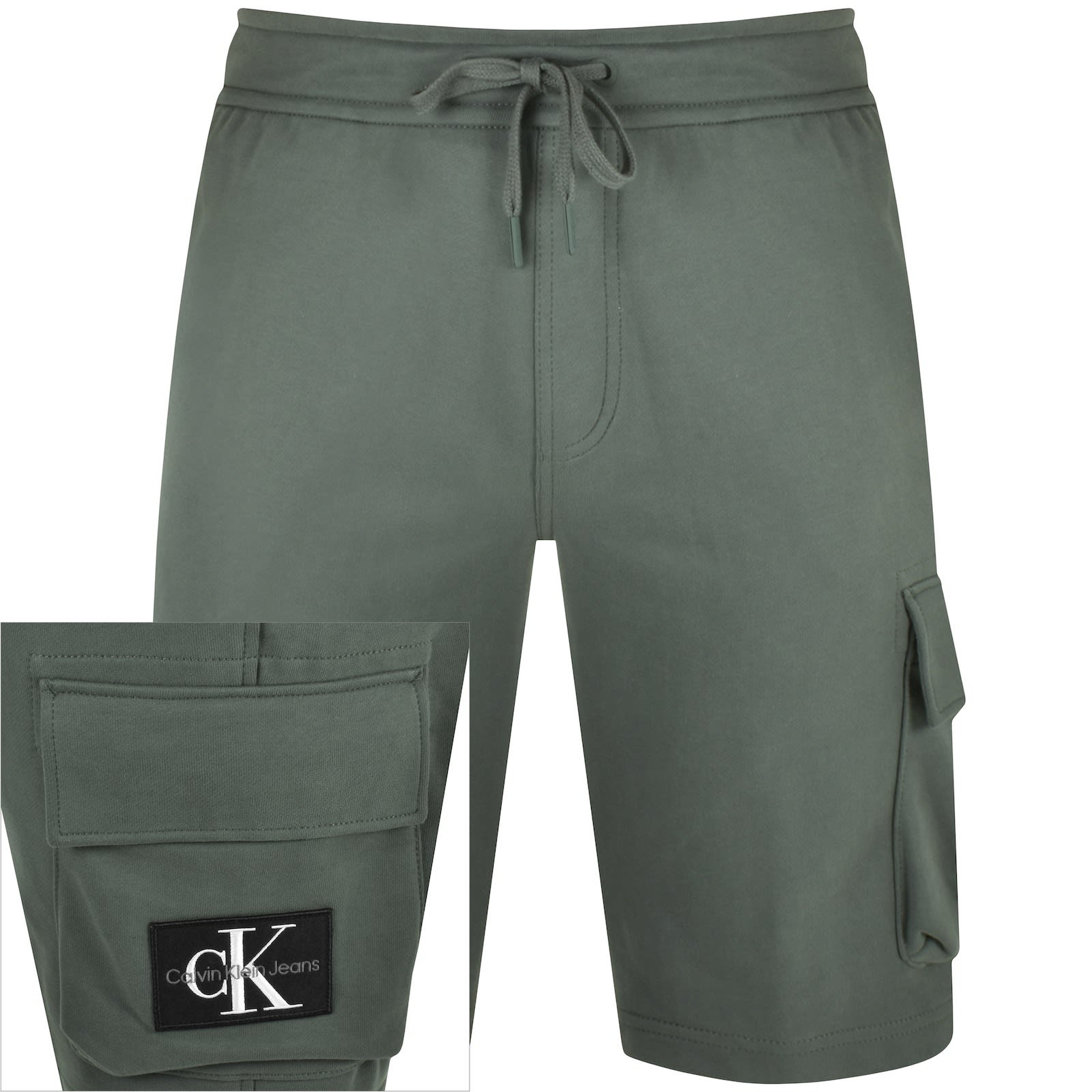 Calvin Klein Jeans Badge Shorts Grey Mainline Menswear United States