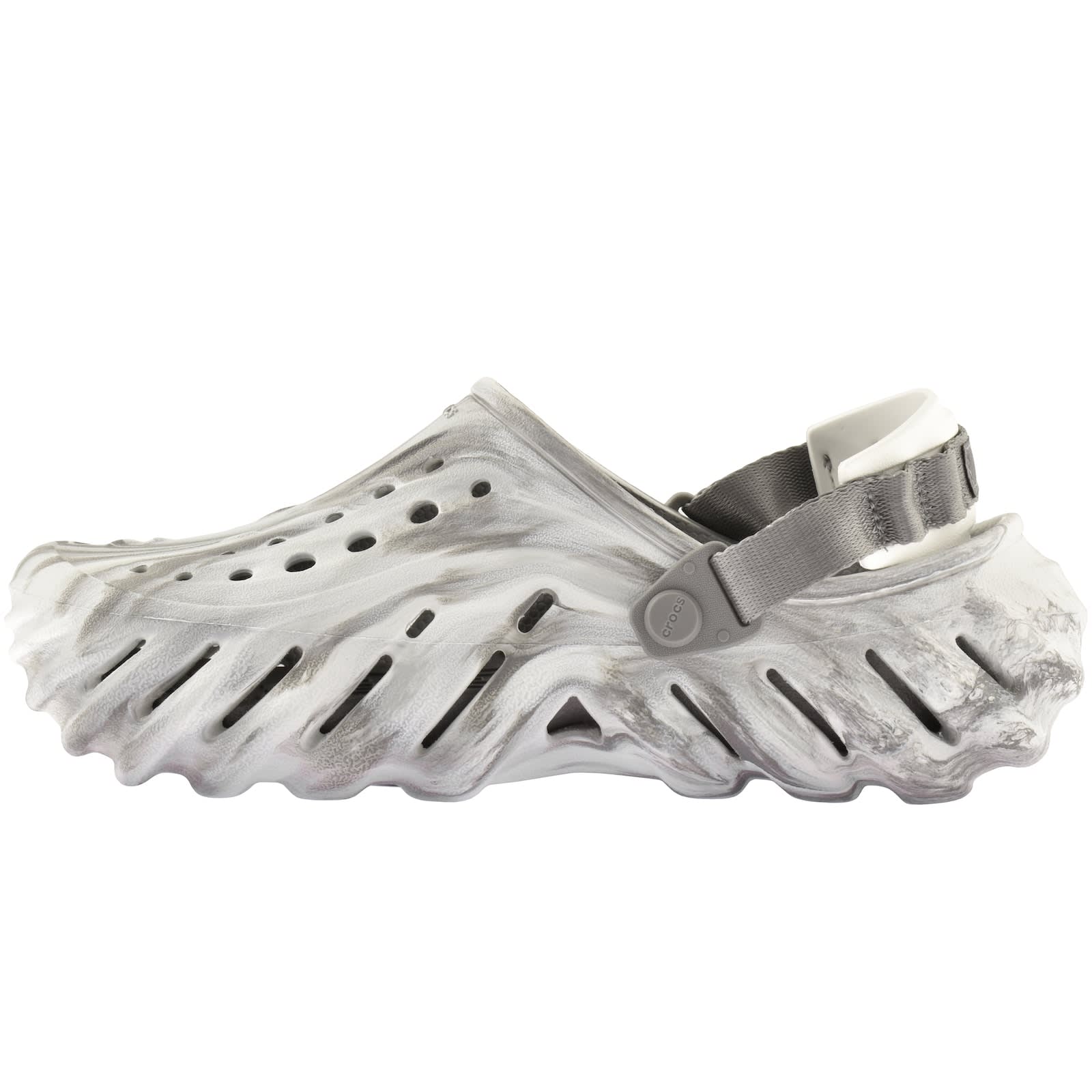 Grey and white crocs top