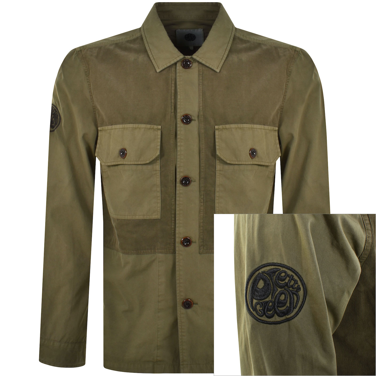 Pretty green khaki overshirt sales