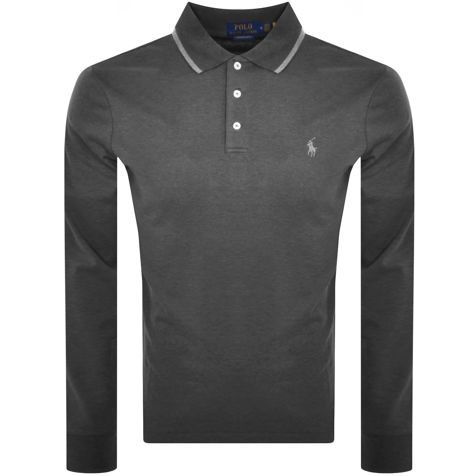 Ralph lauren grey long sleeve polo shirt outlet