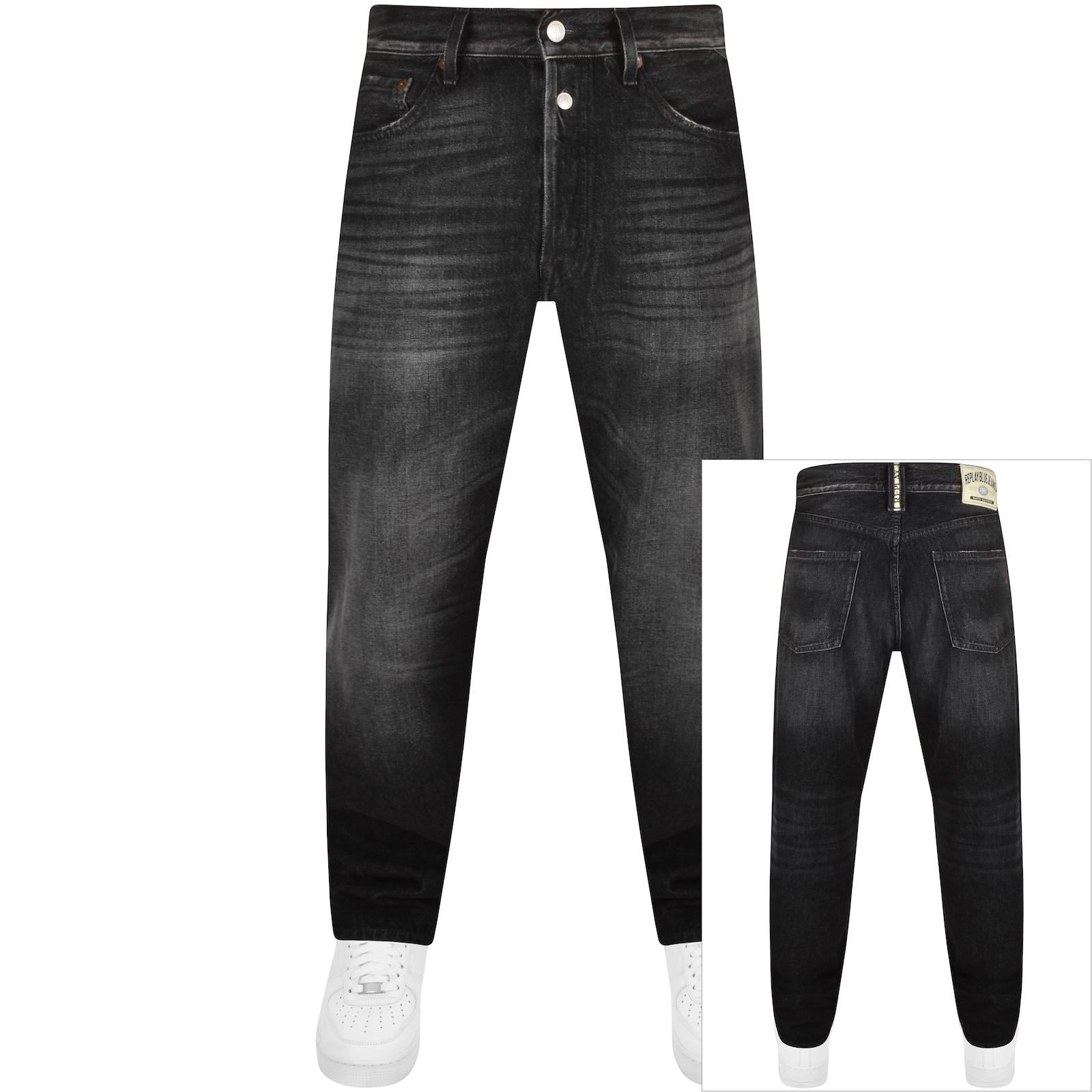 Replay M9Z1 Straight Jeans Dark Wash Black | Mainline Menswear United States